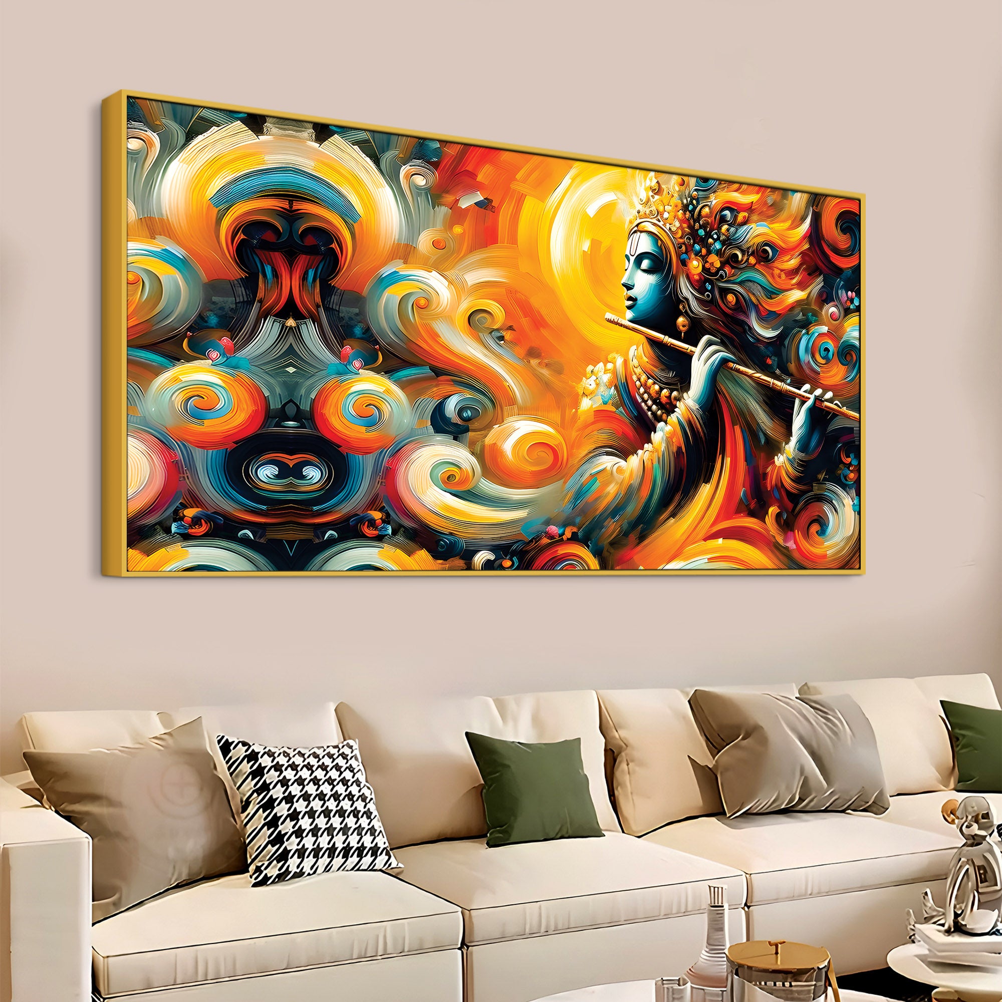 Lord Krishna Wall Painting for Living Room Décor