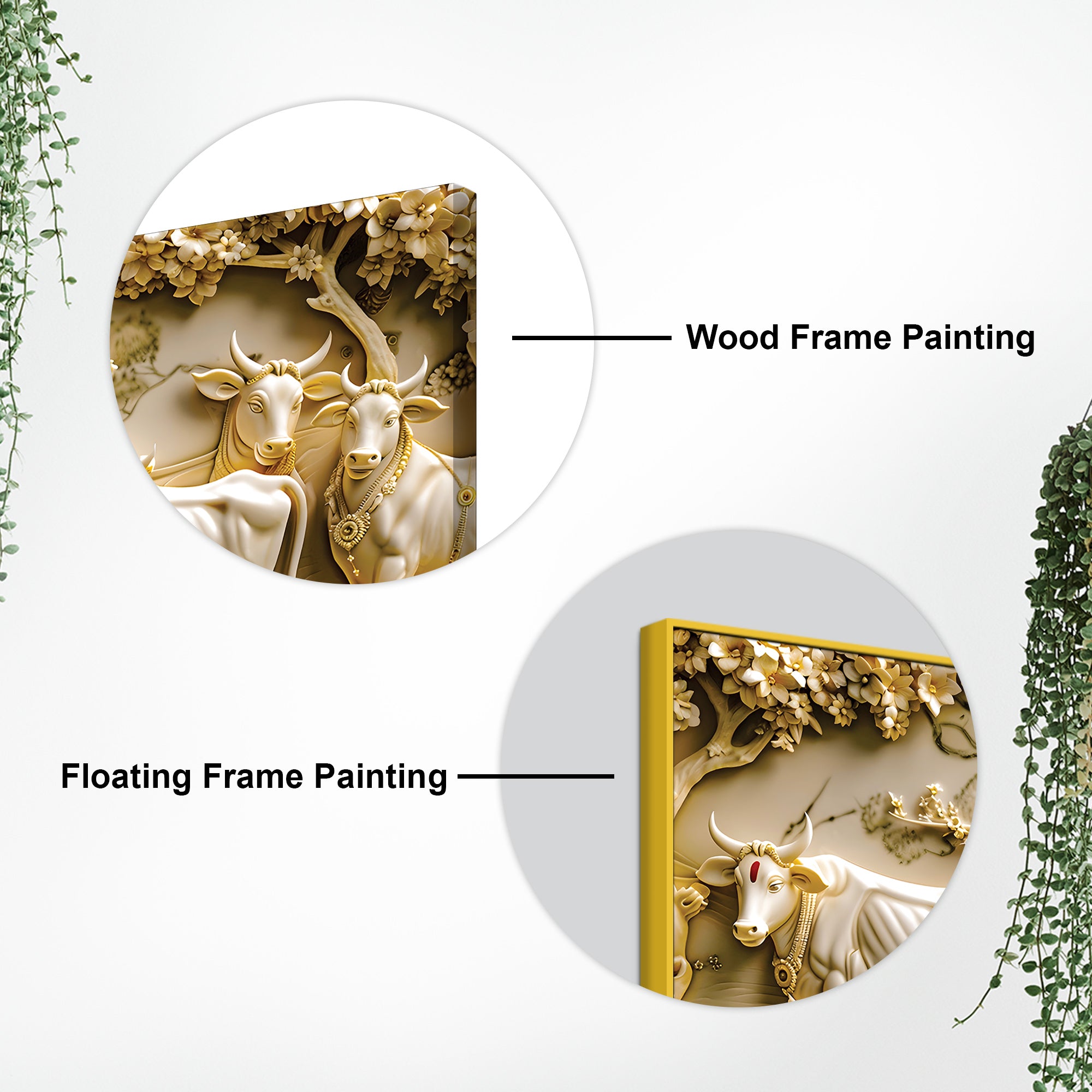 Lord Krishna with Cows Canvas Wall Painting for Living Room Decor