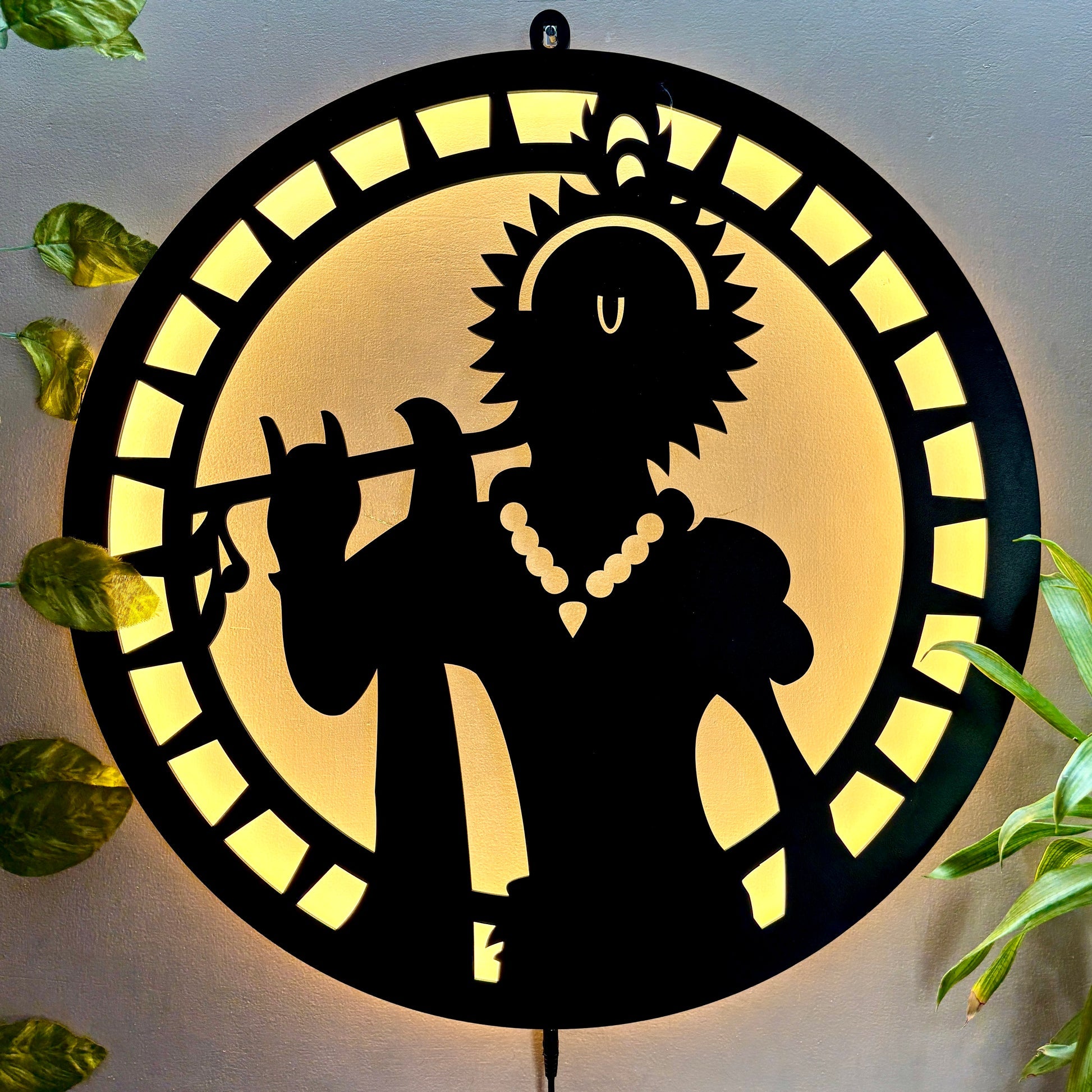 Lord Krishna with Flute LED Wall Hanging for Temple and Wall Decor