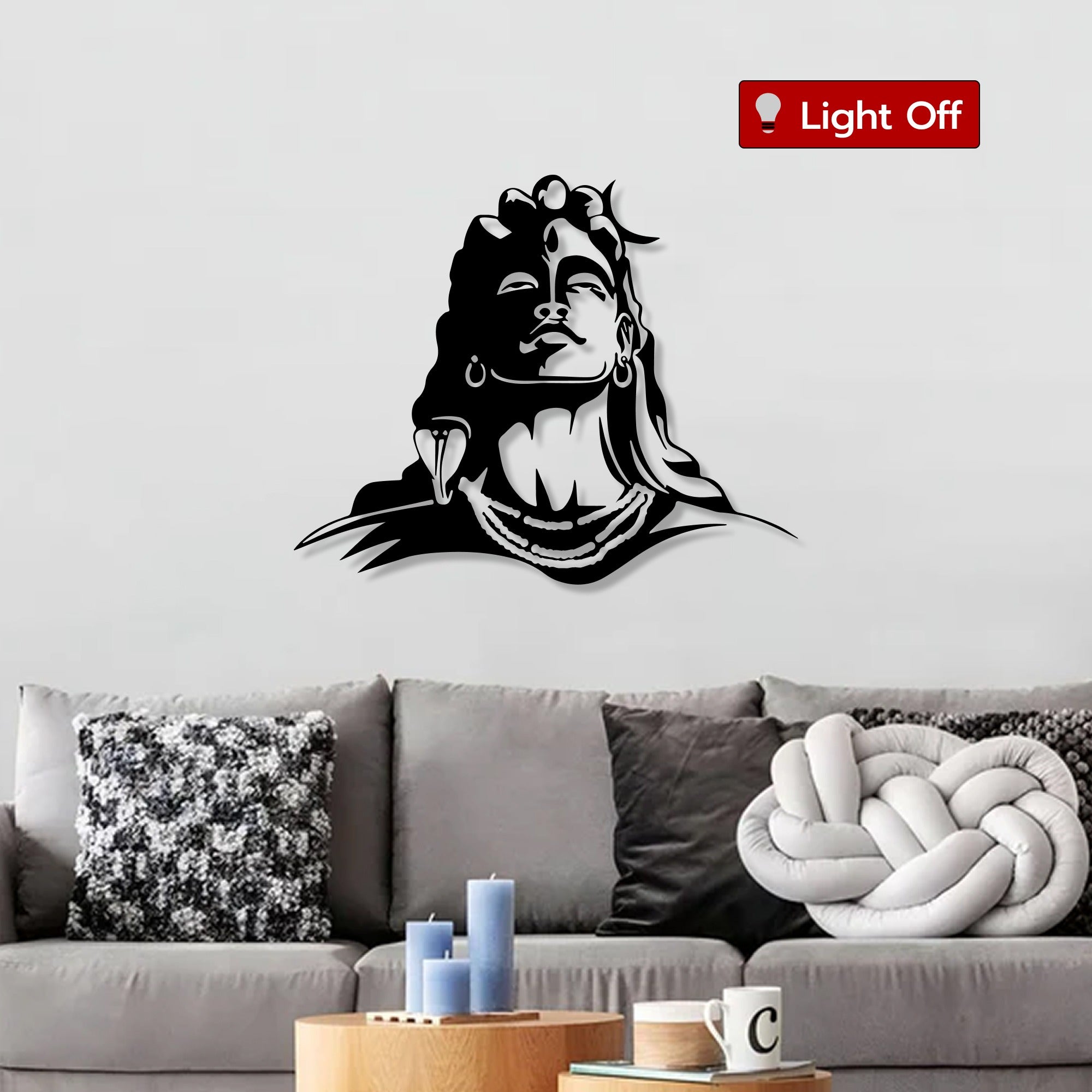 Lord Mahadev Adiyogi Metal Art Devotion Wall Decor