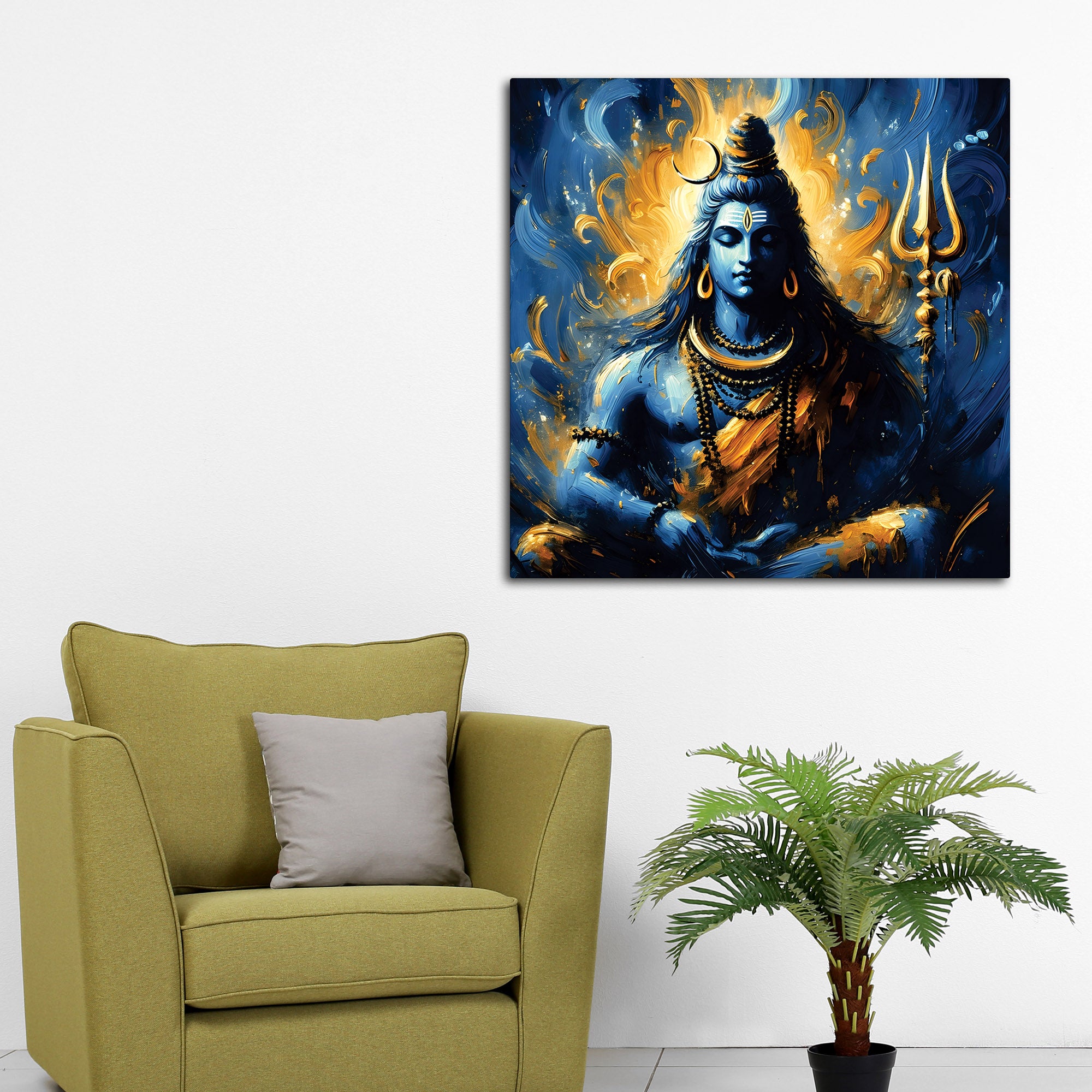 Lord Shiva Designer Painting Mahadev Wall Canvas Artwork