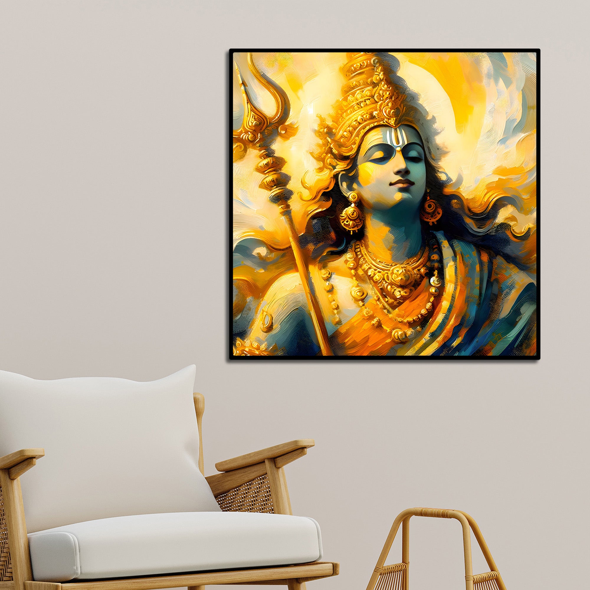 Lord Shiva Divine Aura Premium Canvas Wall Painting