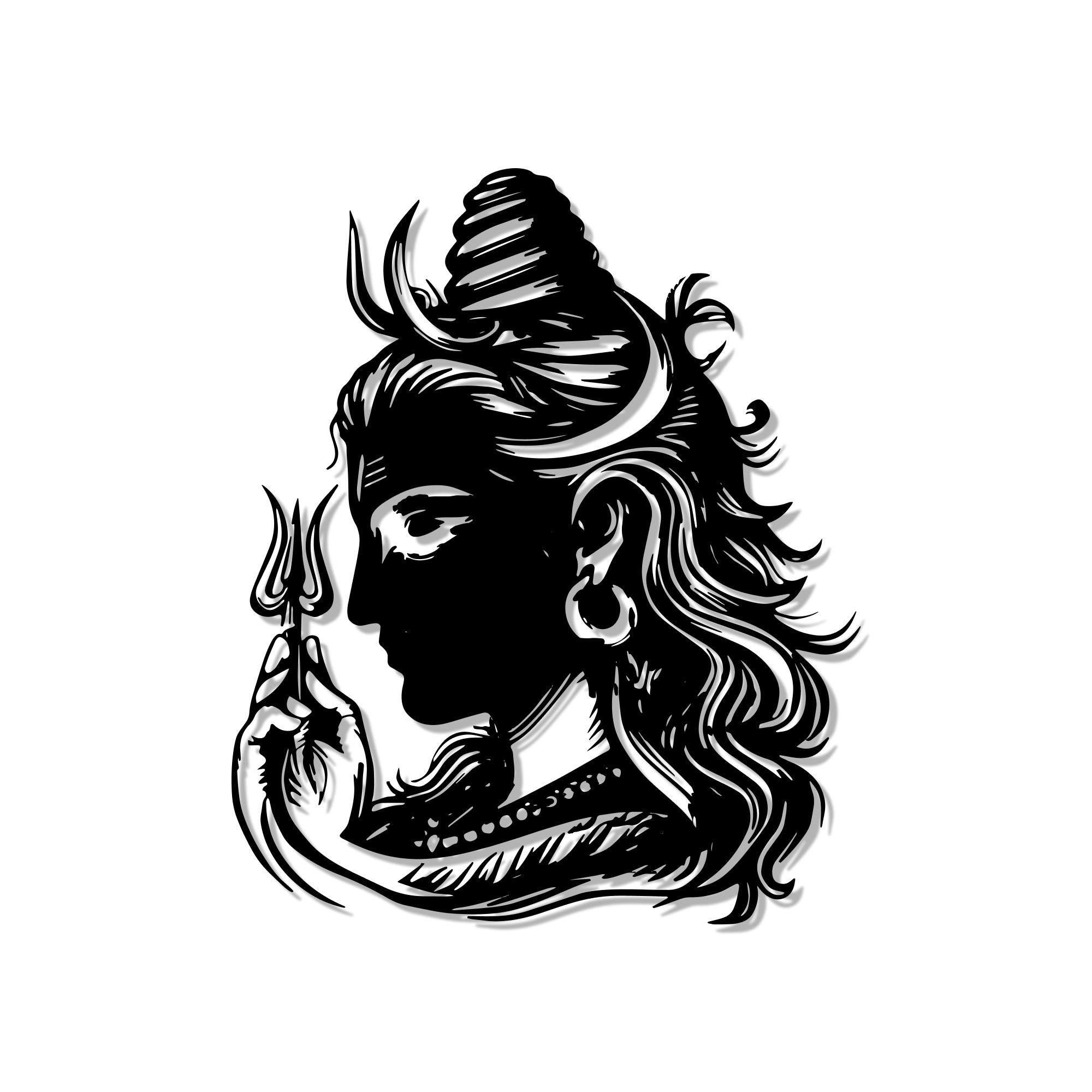 Lord Shiva Modern Art Metal Art Devotion Wall Decor