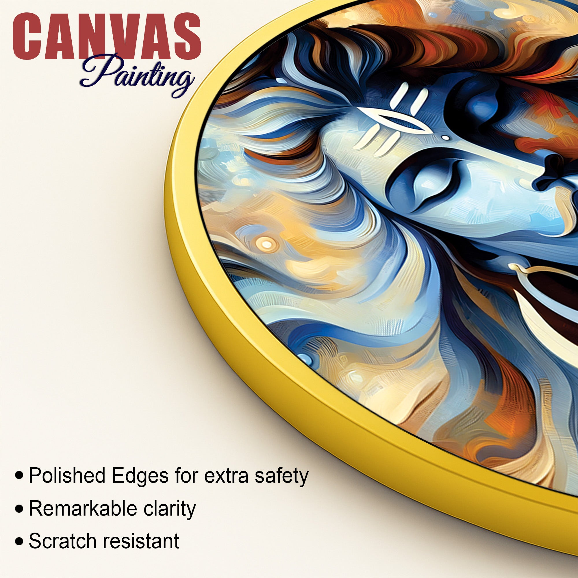 Lord Shiva Round Canvas Print Living Room Wall Art