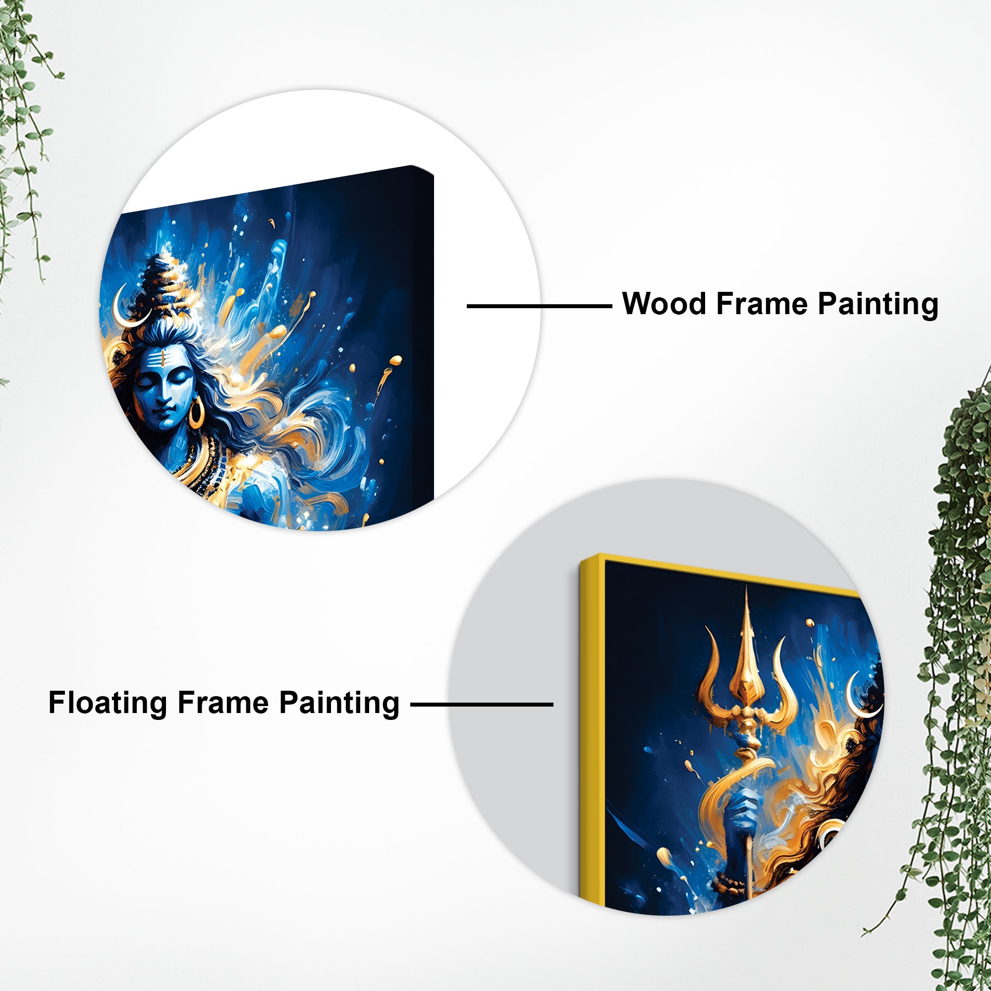 Lord Shiva Spiritual Wall Painting Mahadev Trishul Artwork