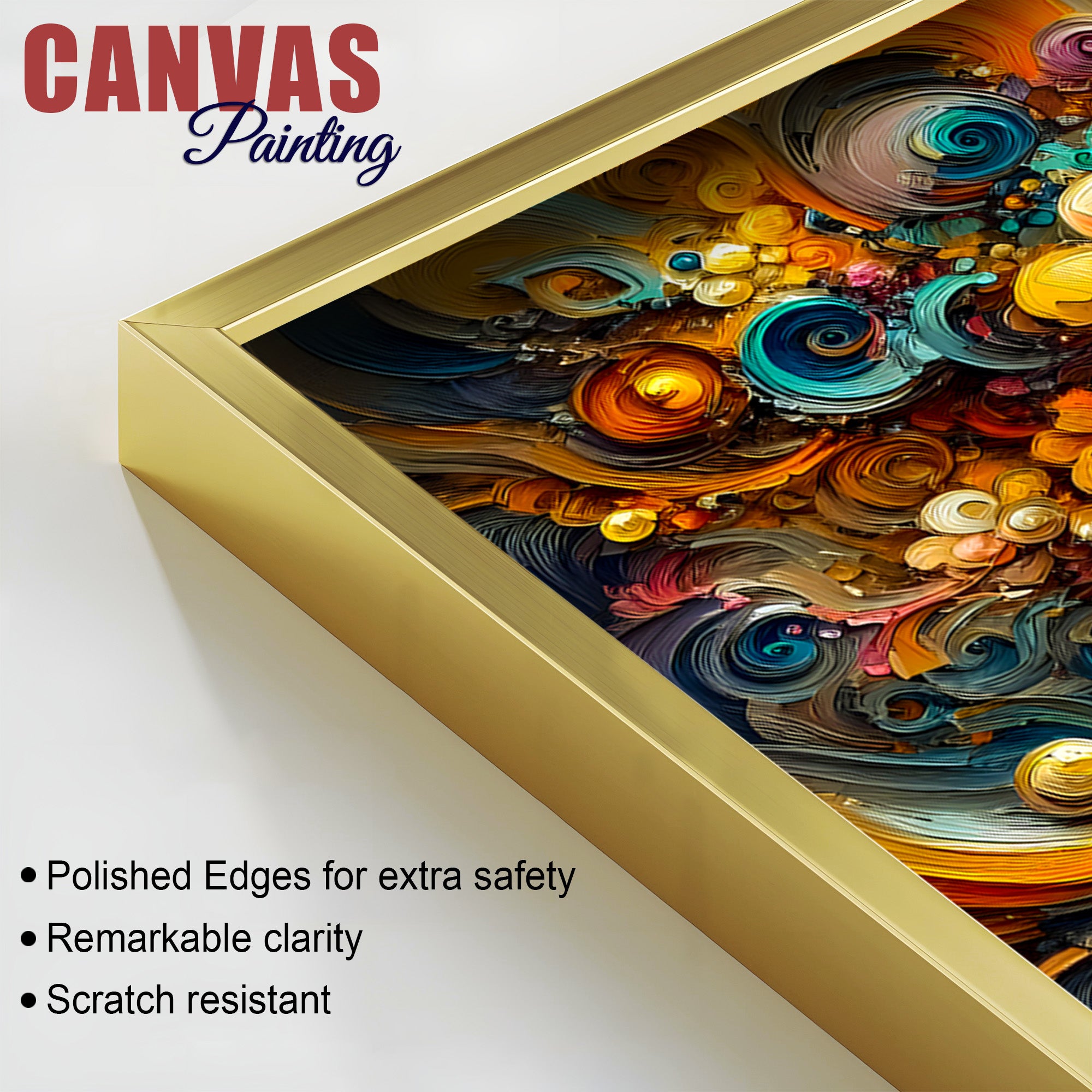 Lord Shri Krishna Face Floral Aura Canvas Wall Art Spiritual Wall Painting for Home & Offices