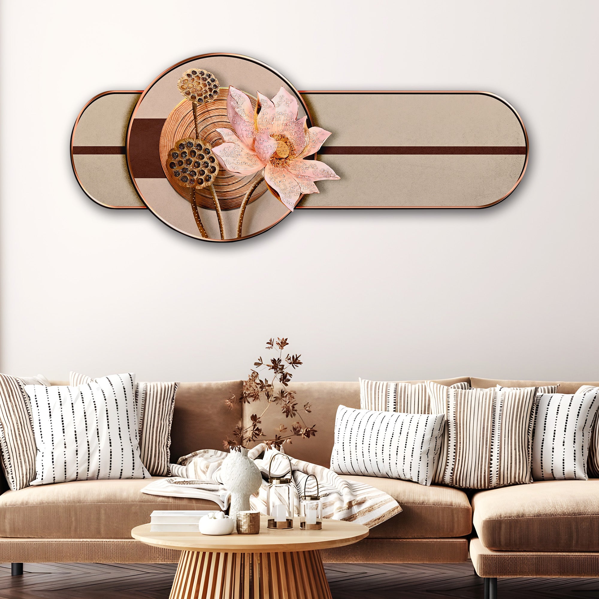 Lotus of The Paradise Crystal Glass Backlit LED Painting