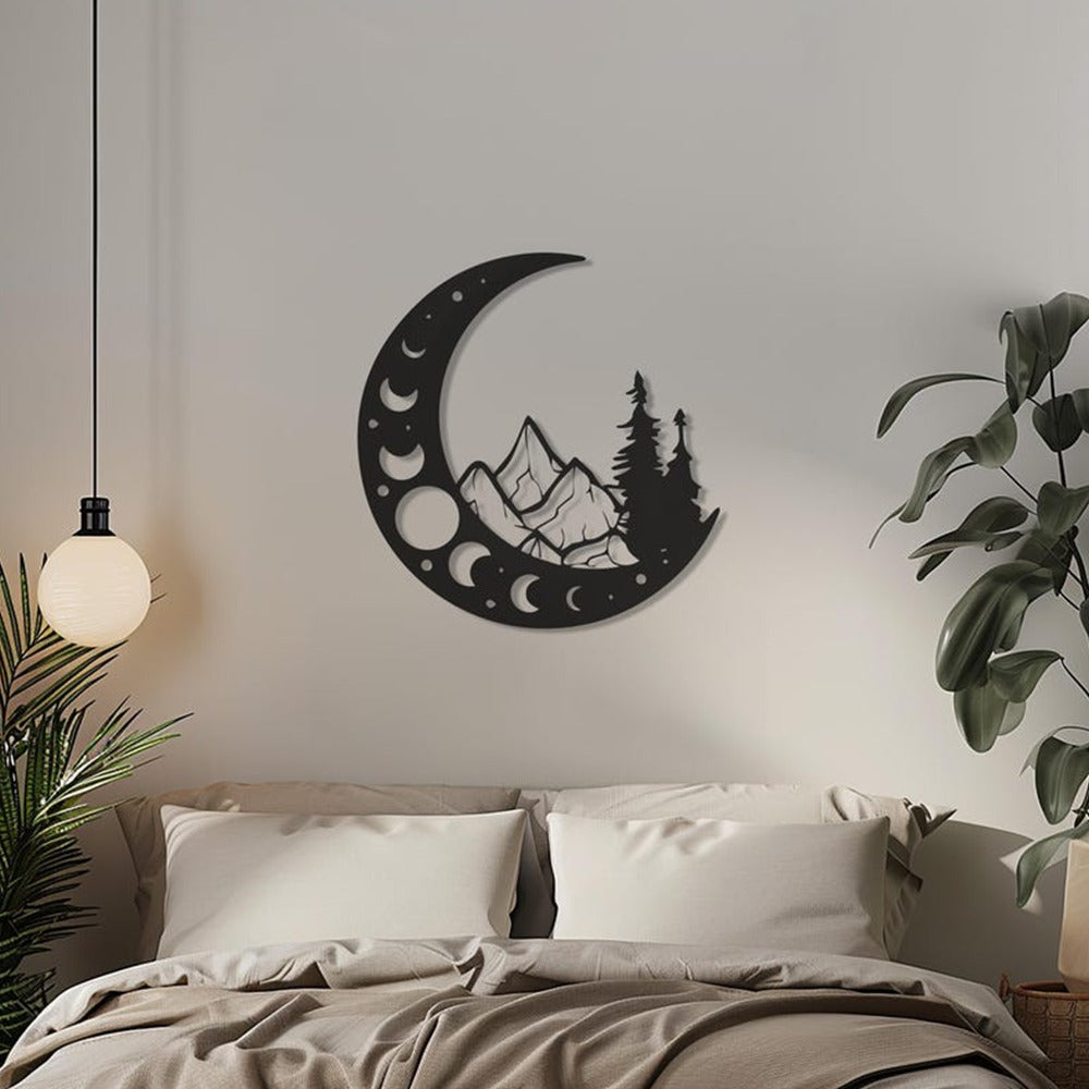 Lunar Mountainscape Metal Wall Art Decor
