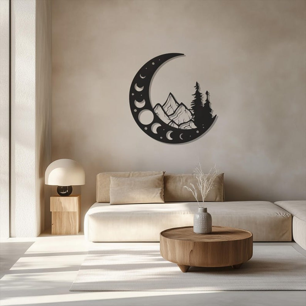 Lunar Mountainscape Metal Wall Art Decor