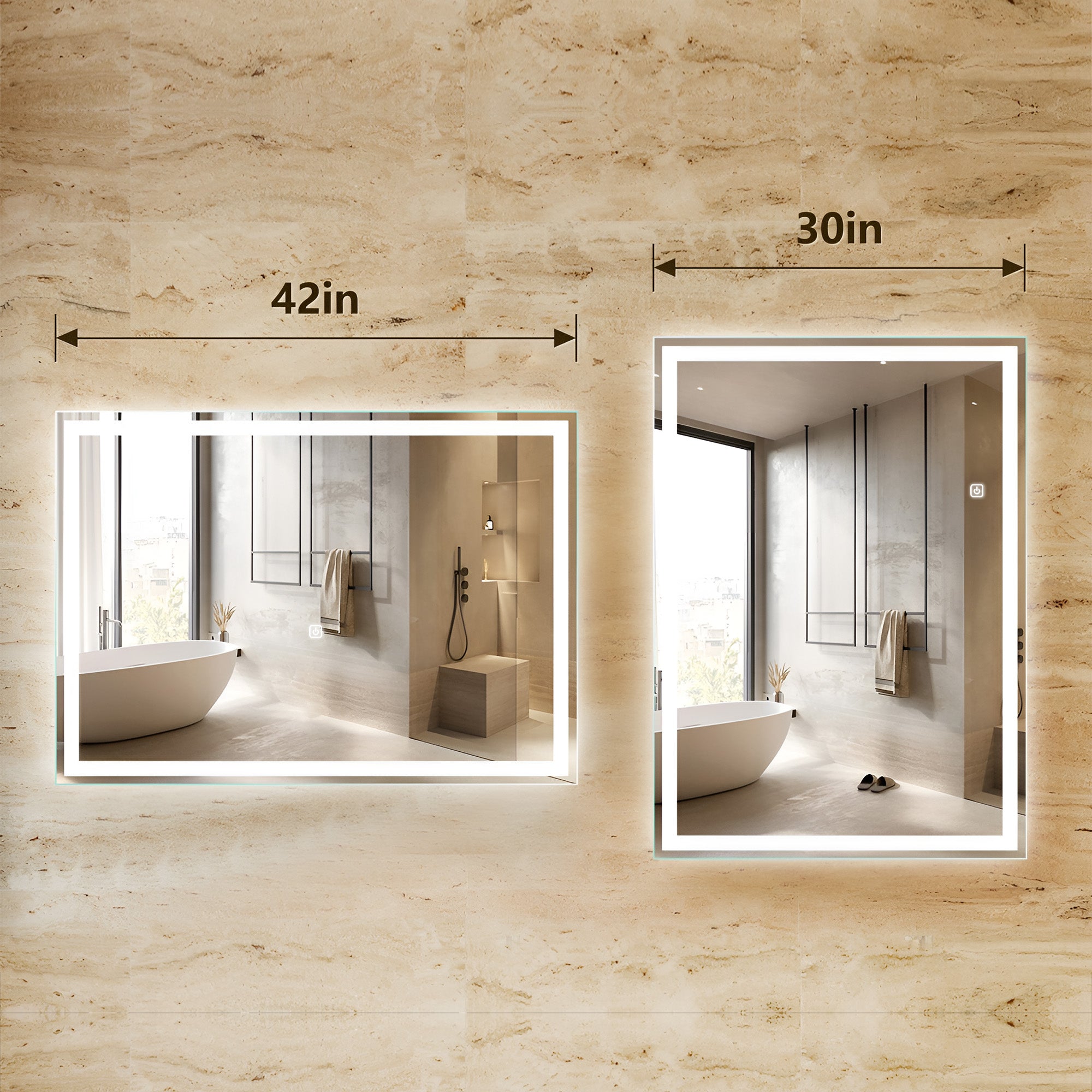 Luxury Bathroom Mirror Cabinet with Border Glow Lighting