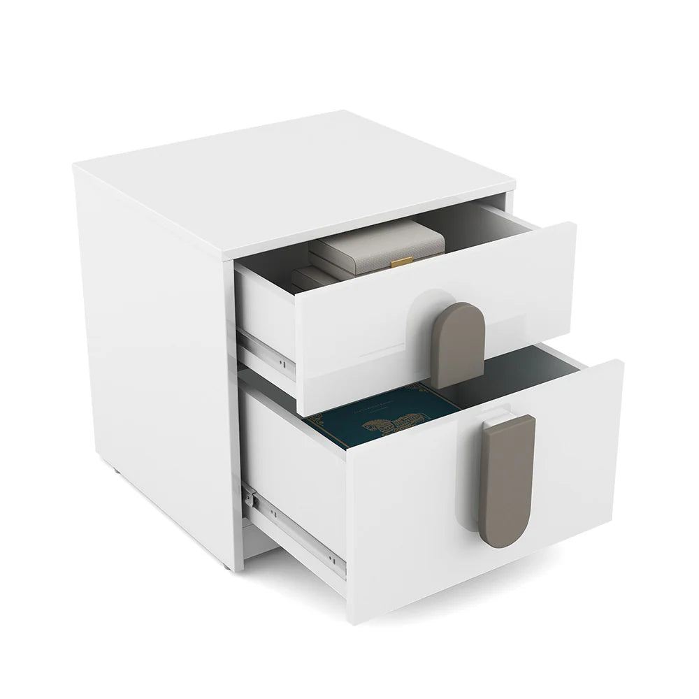 Luxury Bedside Table with Designer Handles & Storage