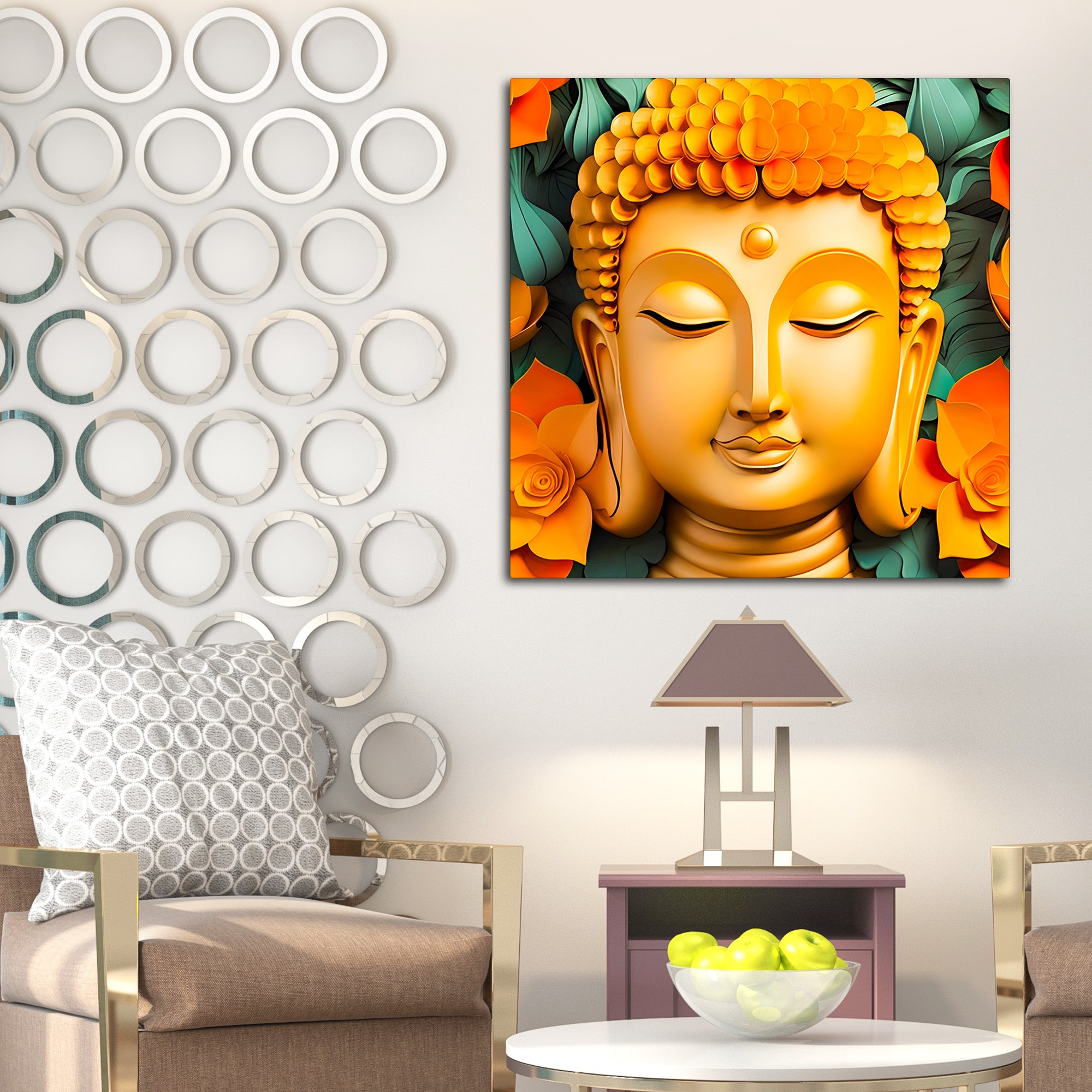 Luxury Buddha Canvas Painting for Modern Living Room