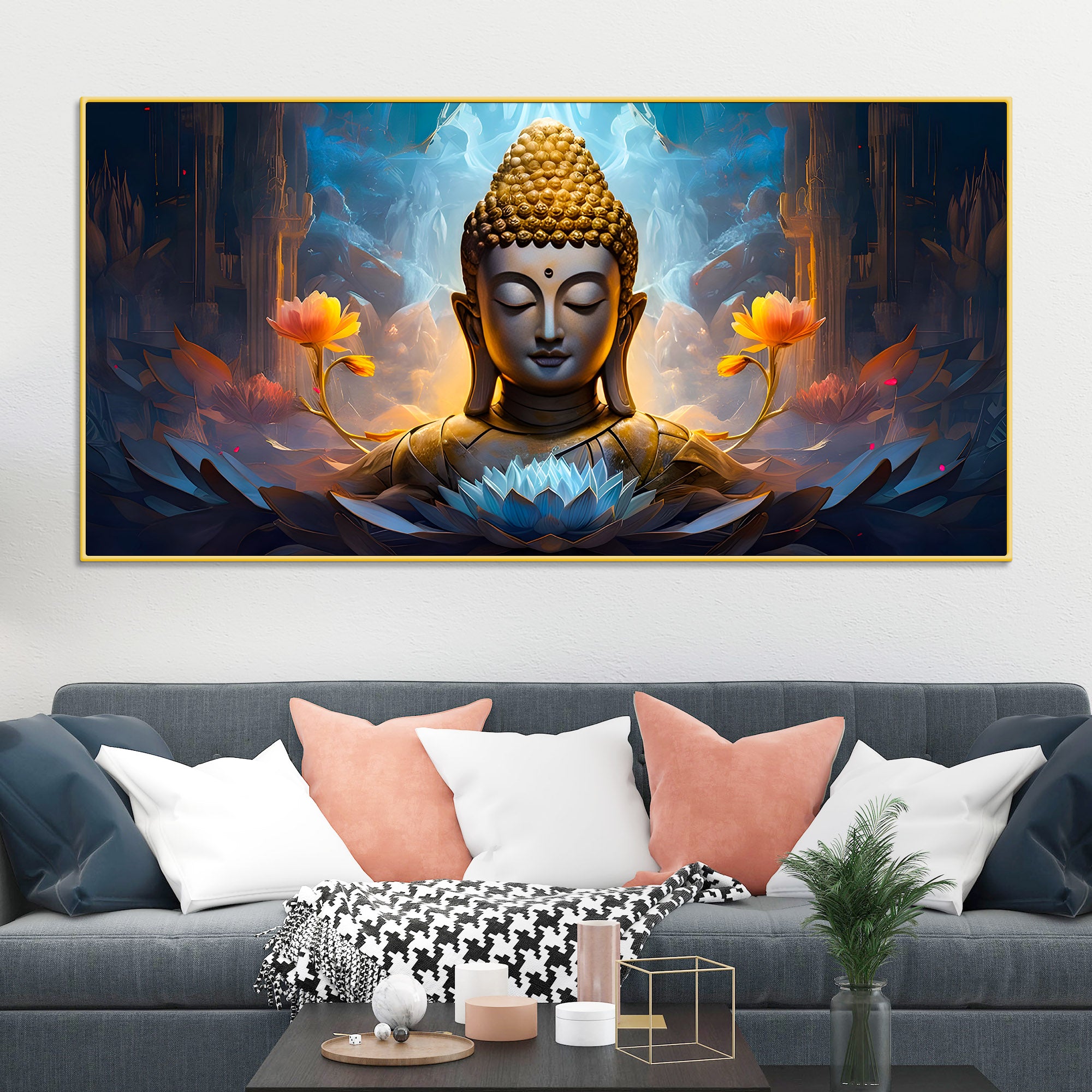 Luxury Buddha Canvas Painting for Stylish Wall Decoration