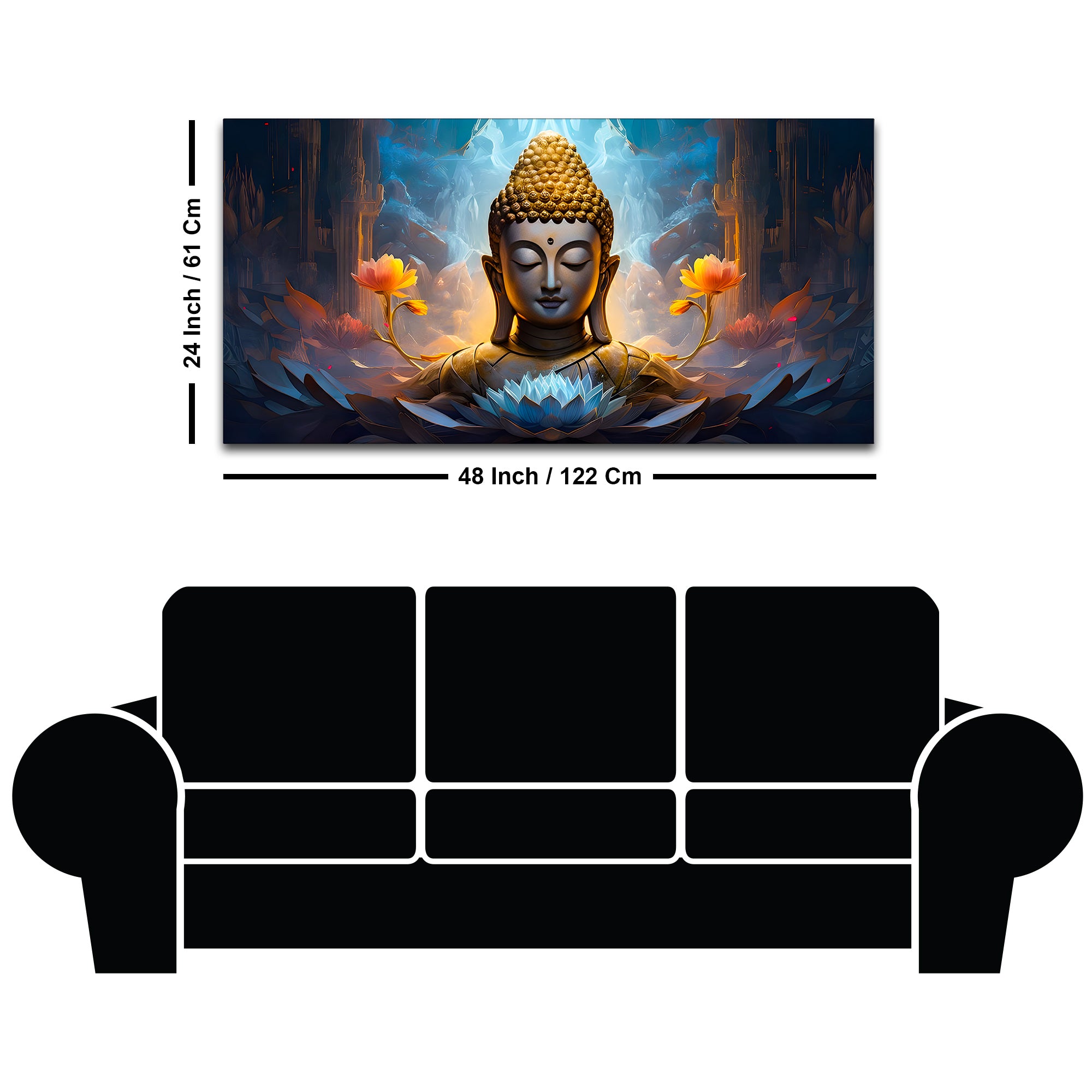 Luxury Buddha Canvas Painting for Stylish Wall Decoration