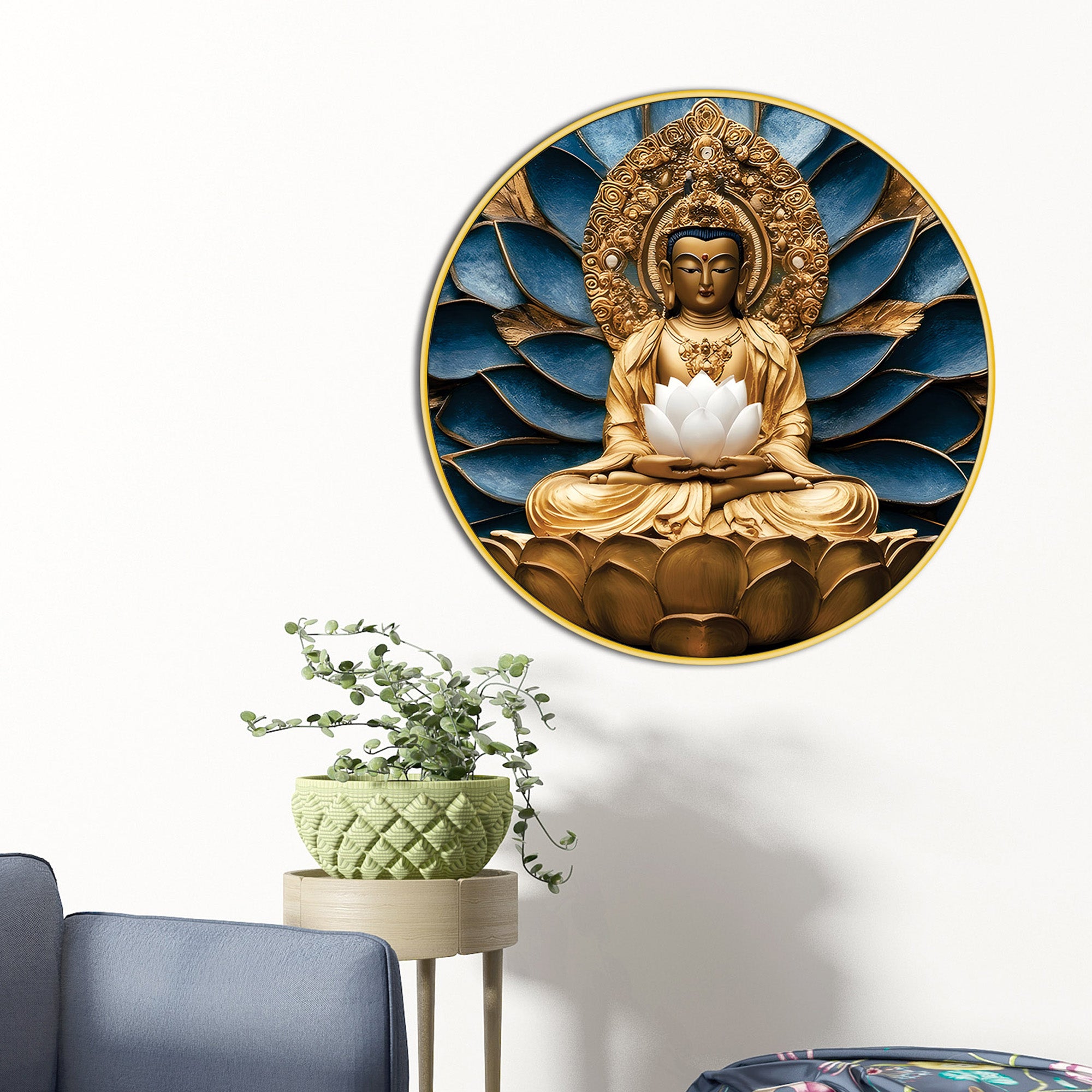 Luxury Buddha Lotus Canvas Painting