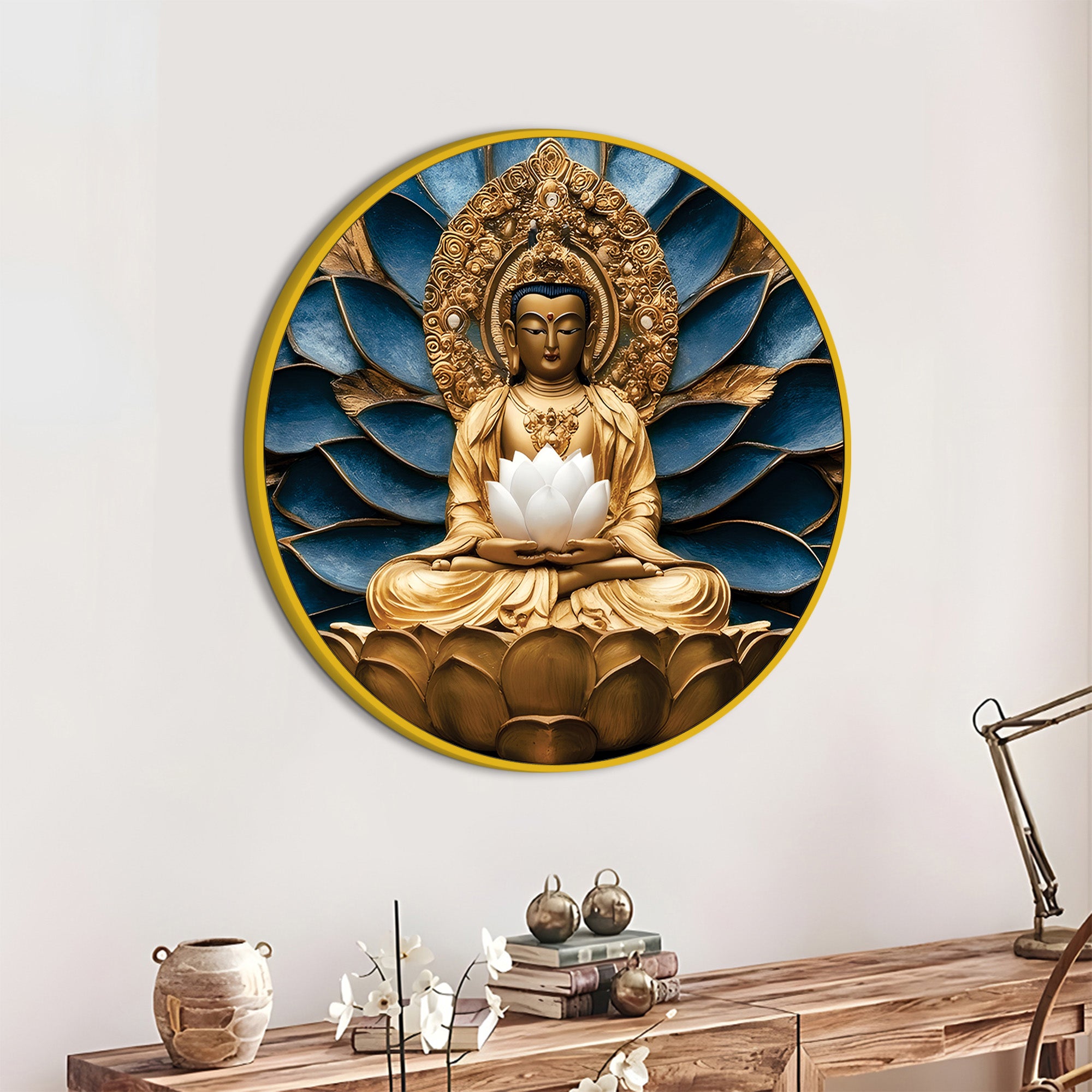 Luxury Buddha Lotus Canvas Painting