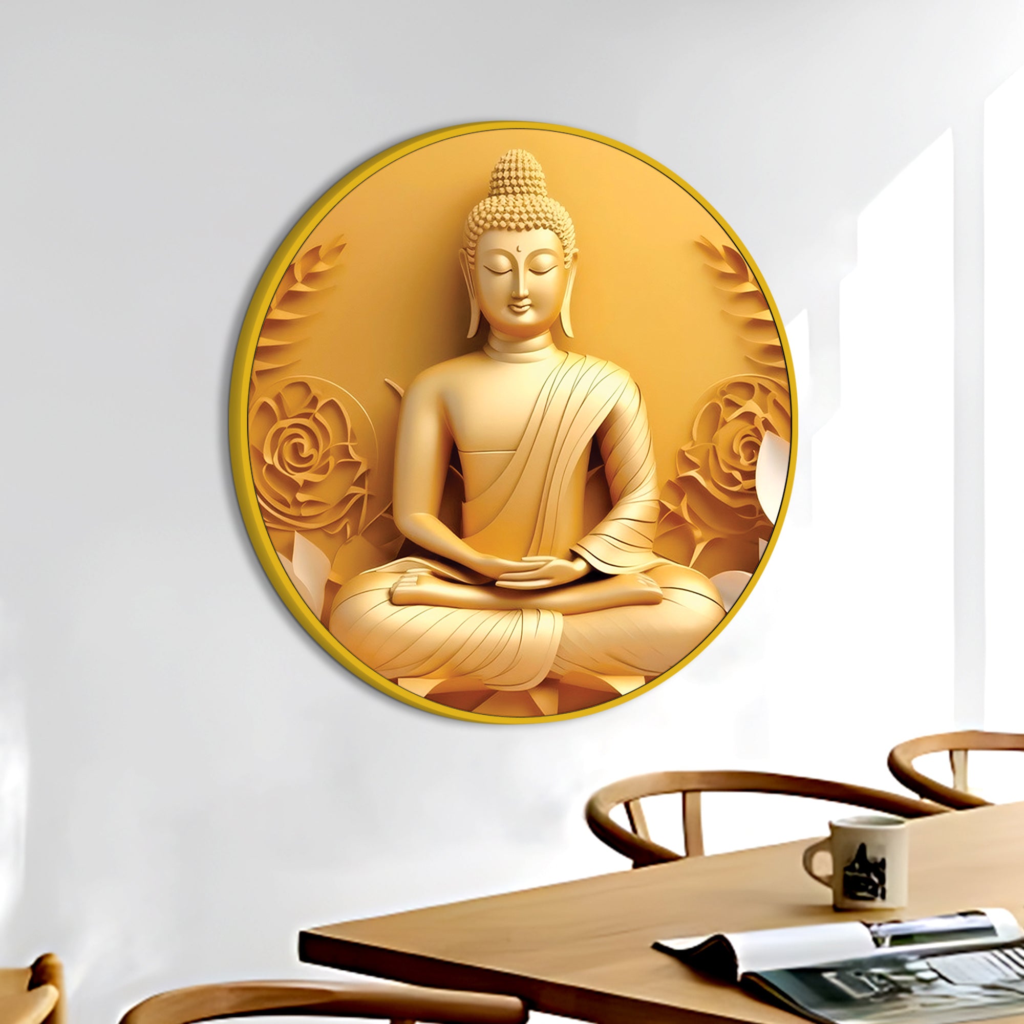 Luxury Buddha Round Spiritual Canvas Painting