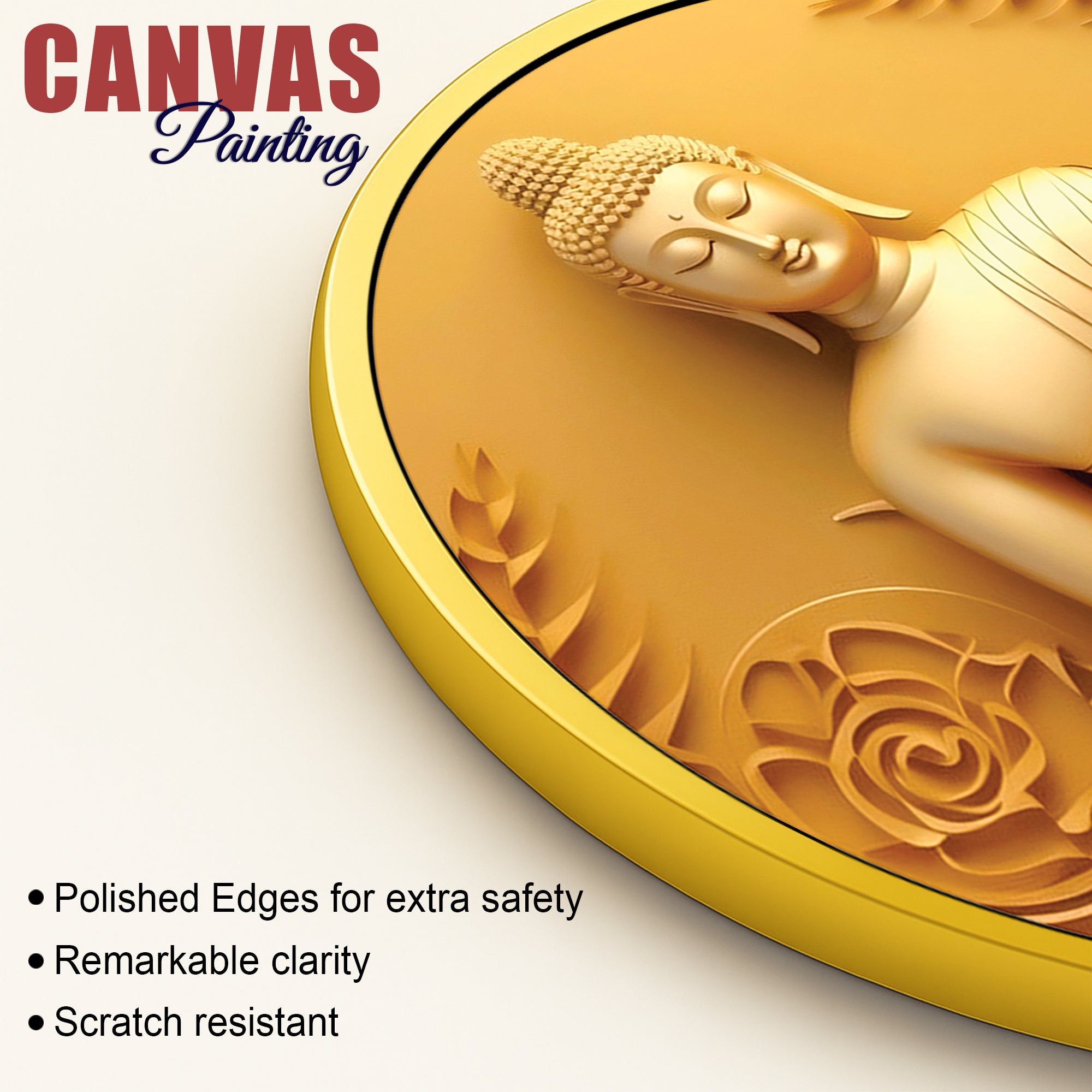 Luxury Buddha Round Spiritual Canvas Painting