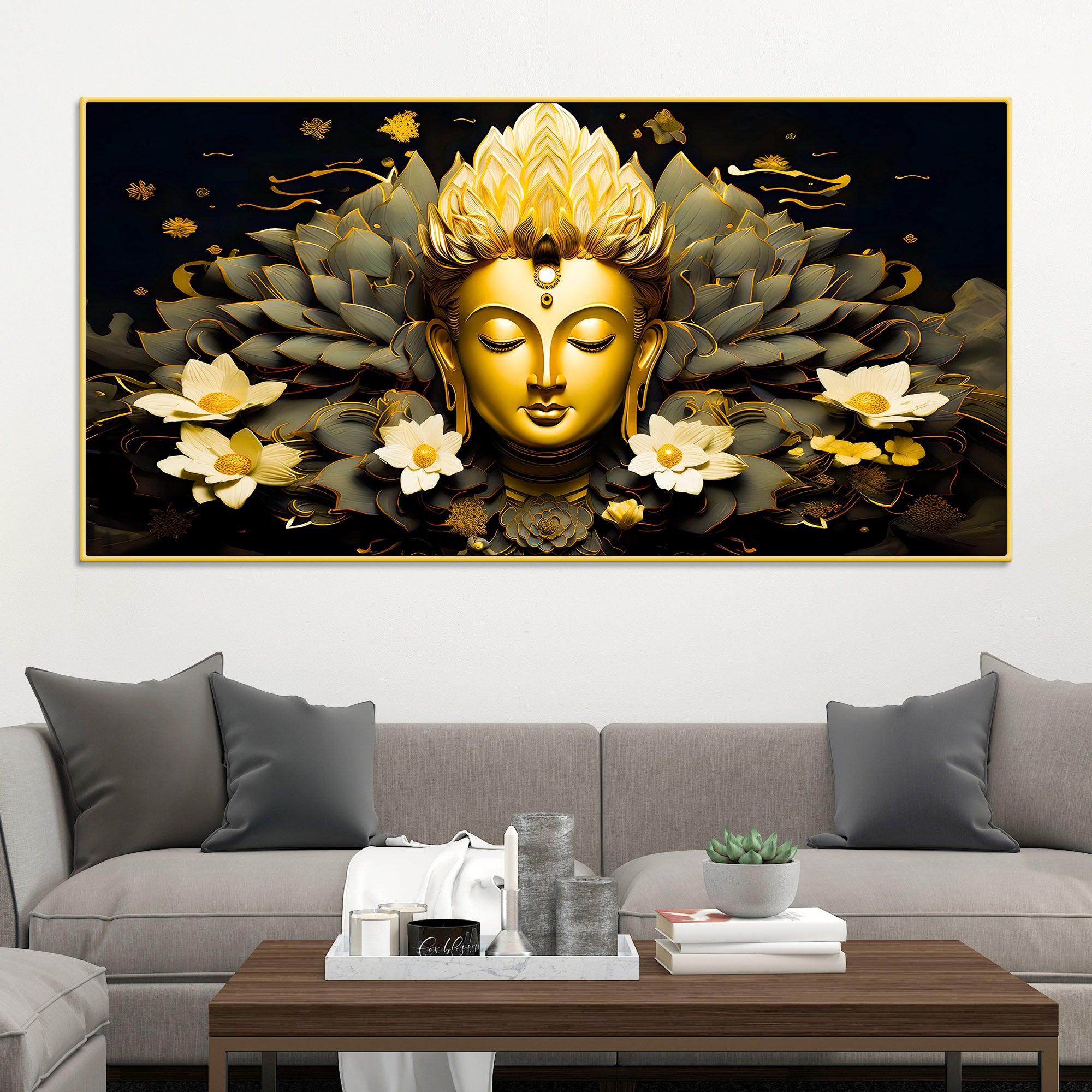 Luxury Buddha Spiritual Canvas Wall Painting