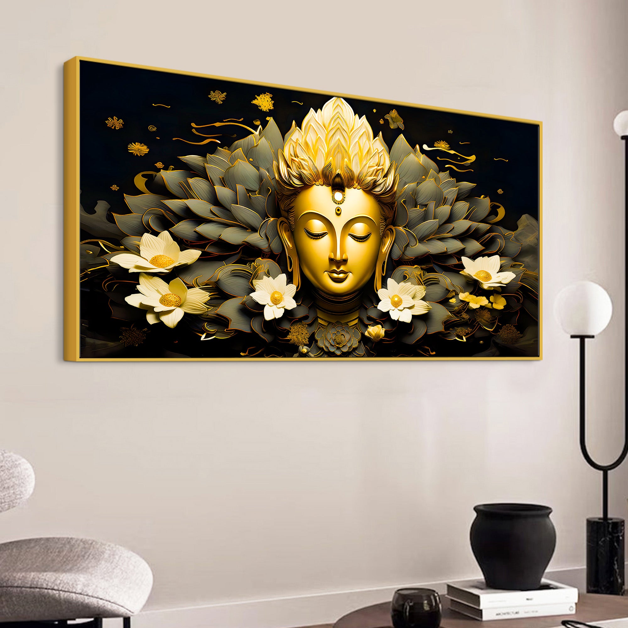 Luxury Buddha Spiritual Canvas Wall Painting