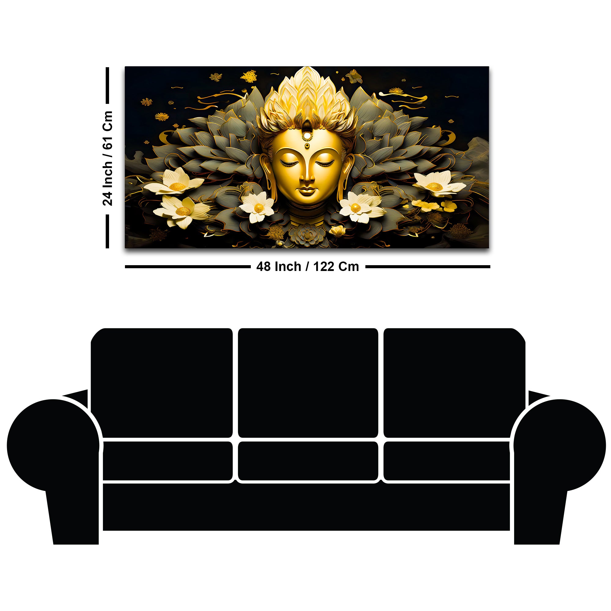 Luxury Buddha Spiritual Canvas Wall Painting
