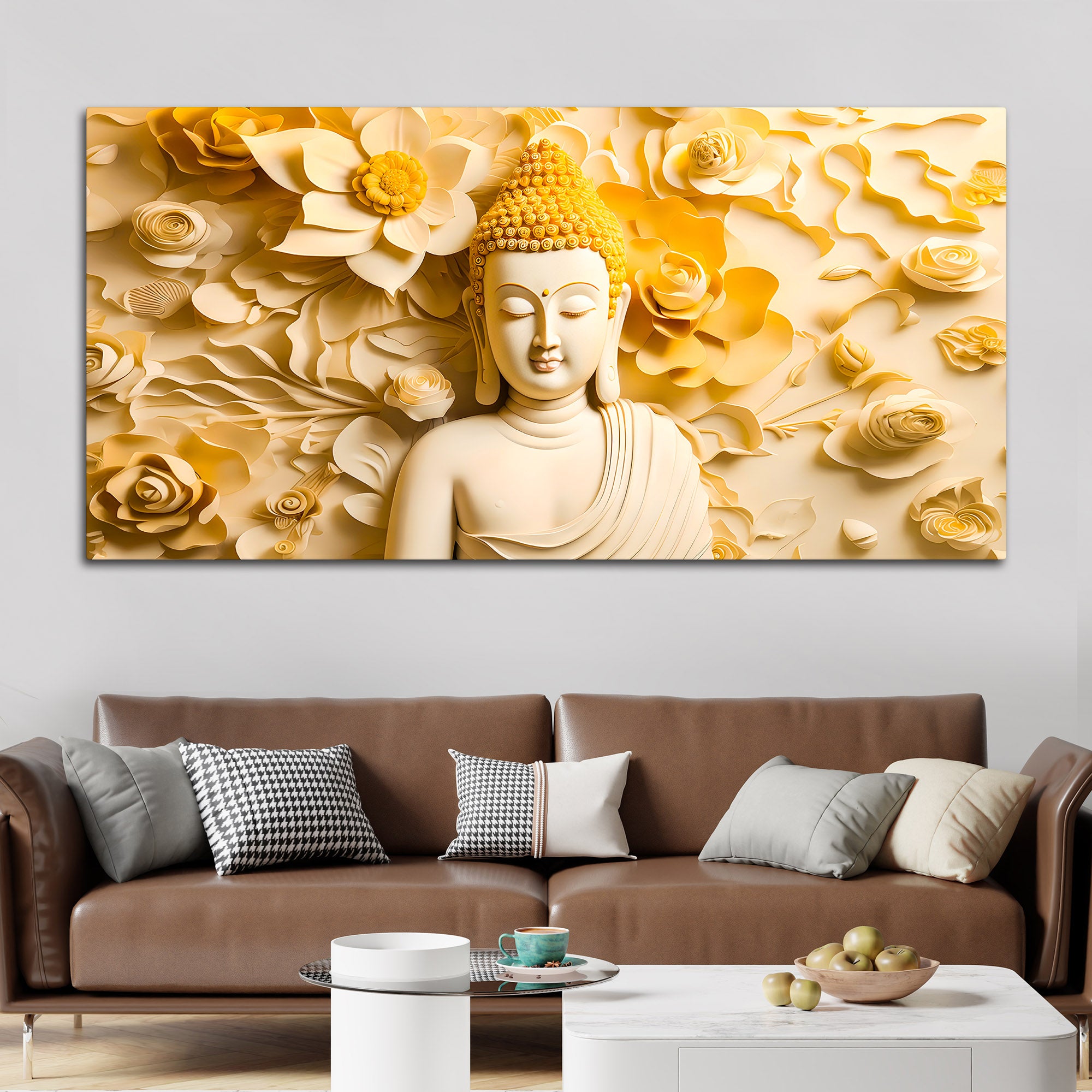 Luxury Buddha Wall Painting for Modern Living Room Decor