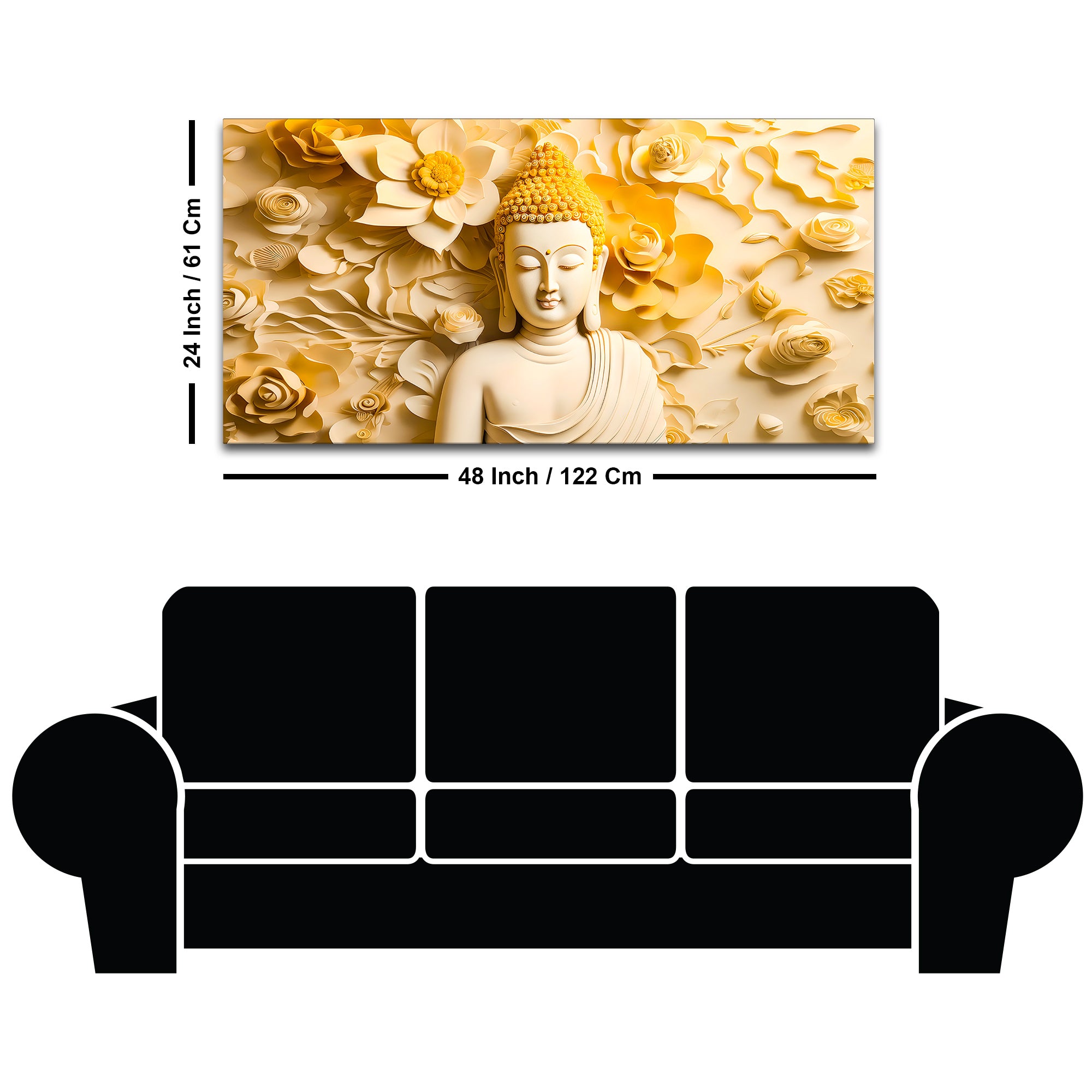 Luxury Buddha Wall Painting for Modern Living Room Decor