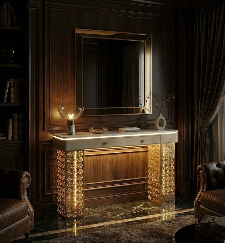 Luxury Entryway Console Table with LED