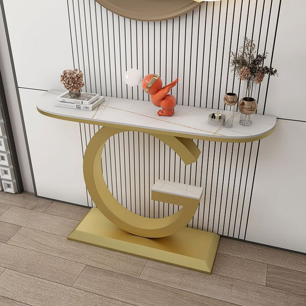 Luxury G Shape Console Table | Stylish Entryway Accent Table