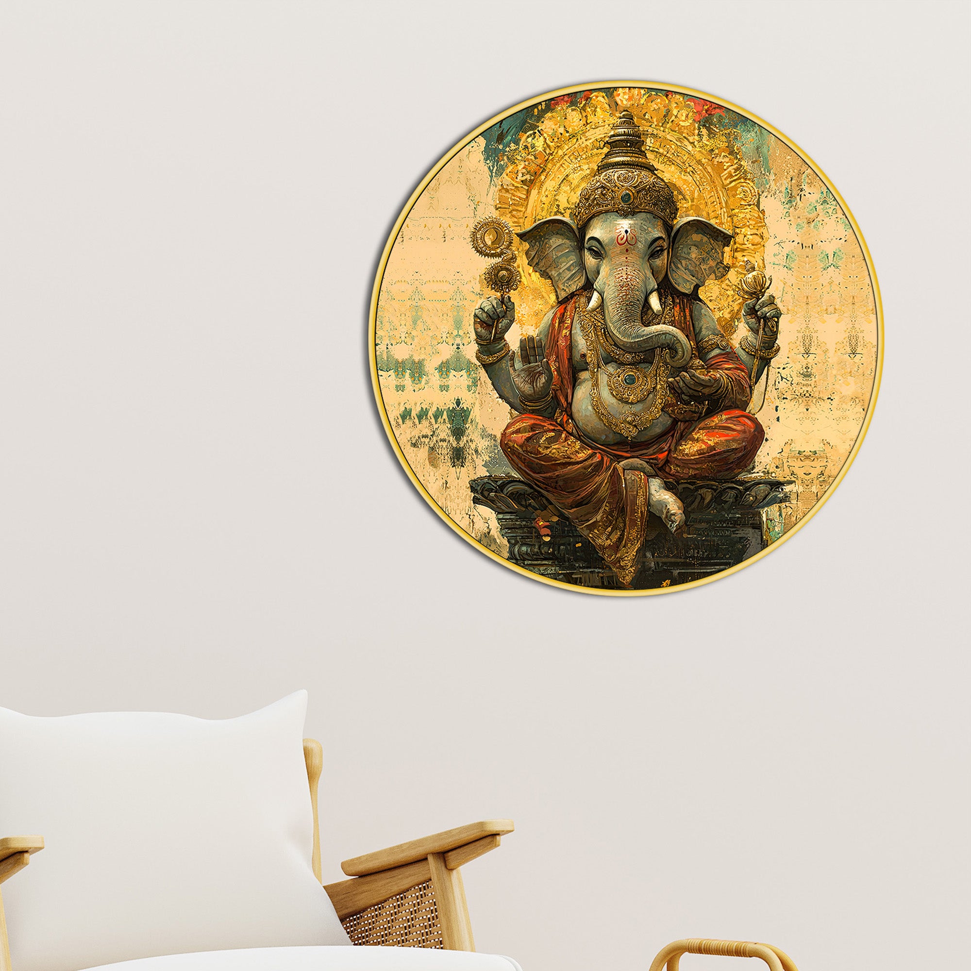 Luxury Ganesh Ji Canvas Painting for Living Room
