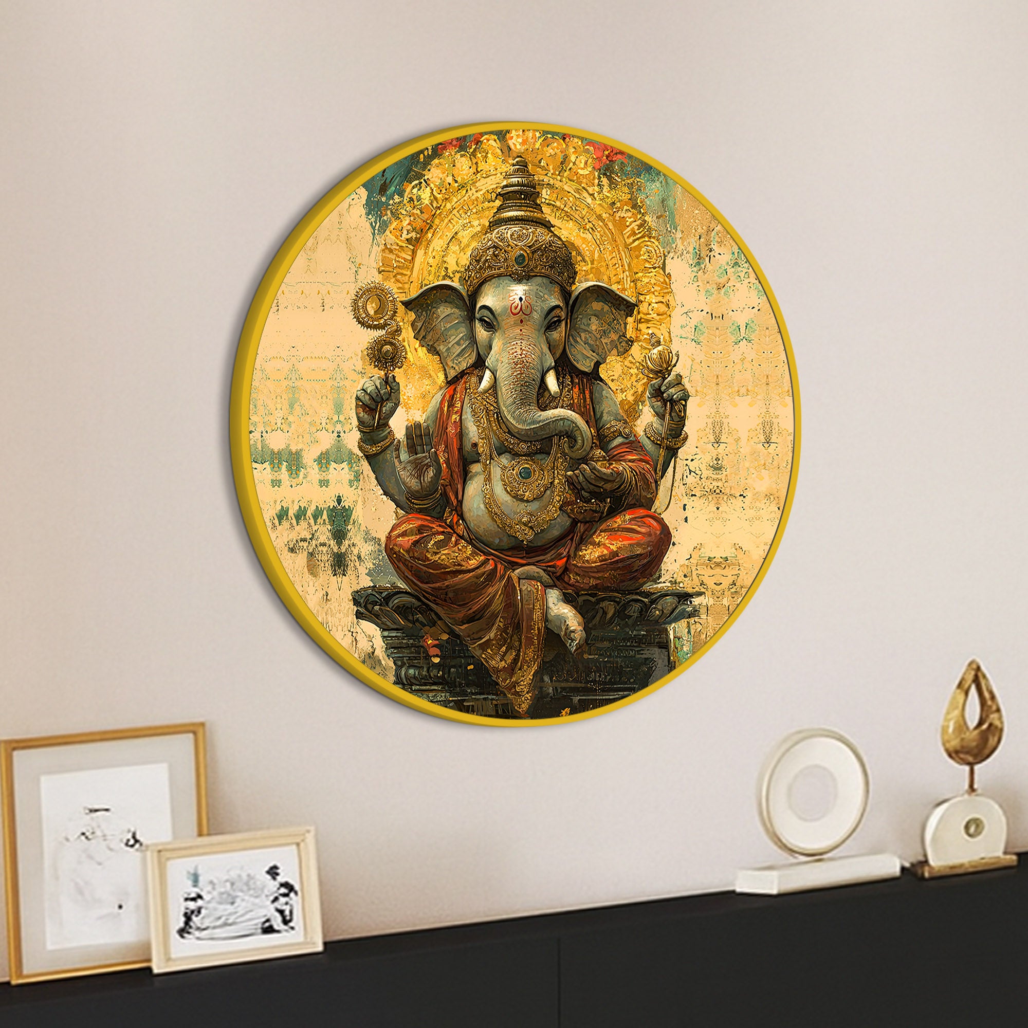 Luxury Ganesh Ji Canvas Painting for Living Room