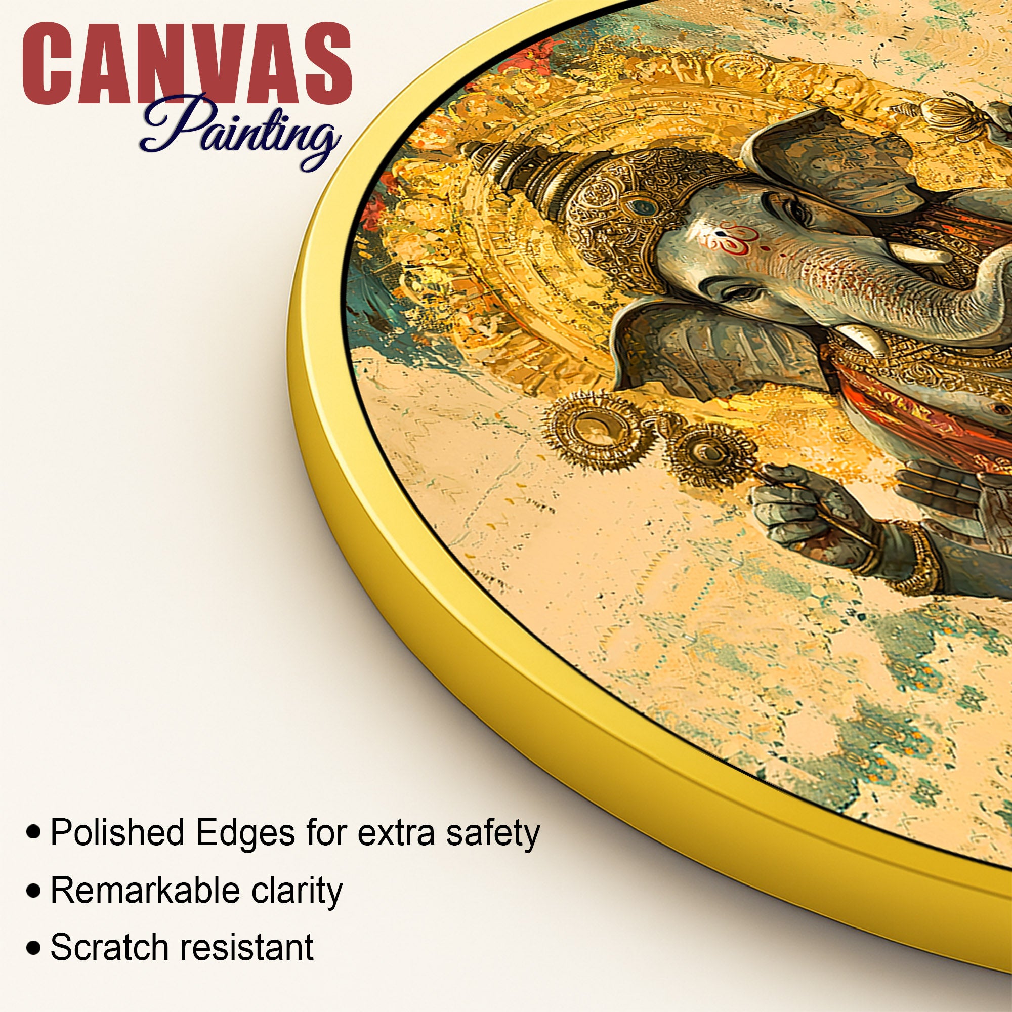 Luxury Ganesh Ji Canvas Painting for Living Room