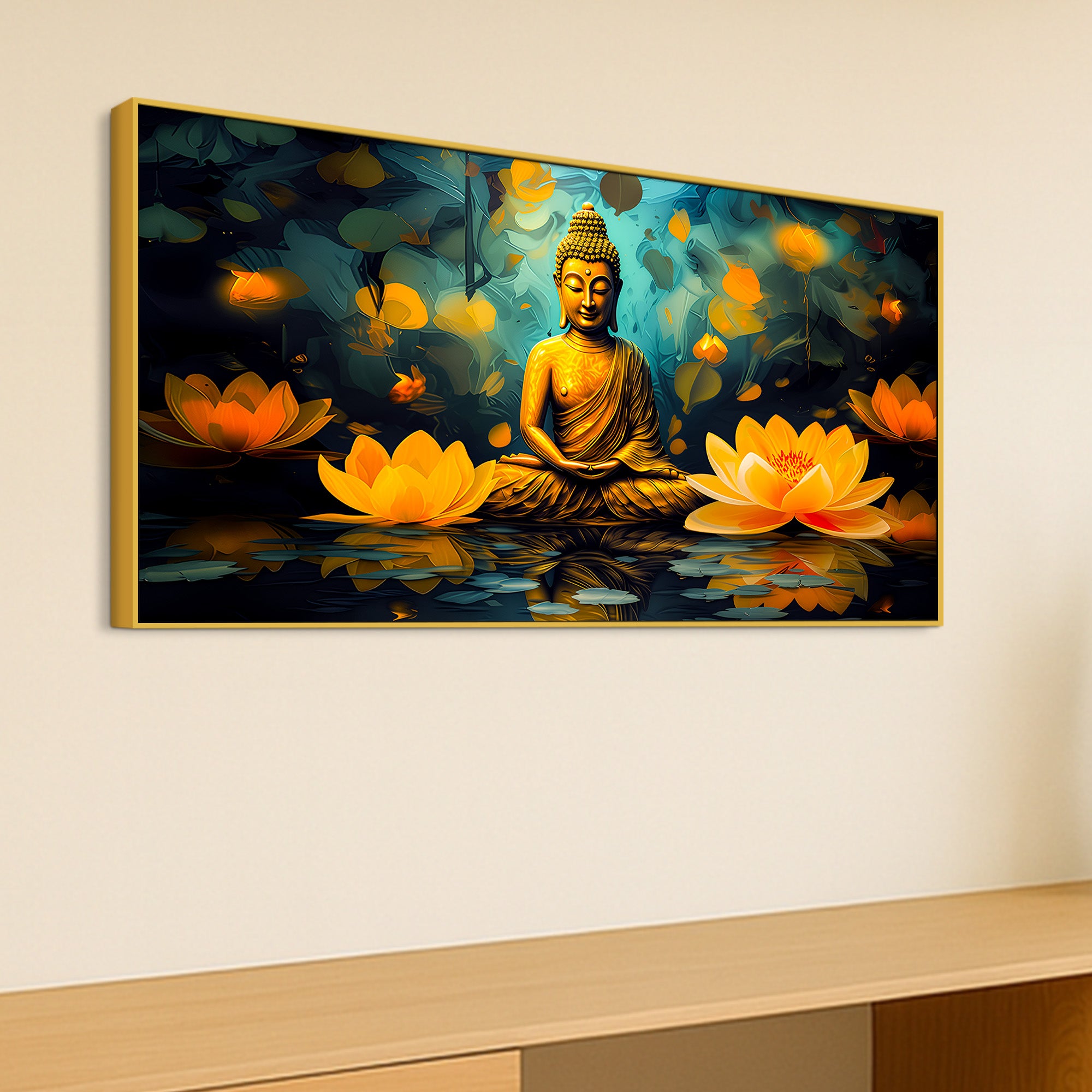 Luxury Gautam Buddha Canvas Painting for Elegant Wall Décor