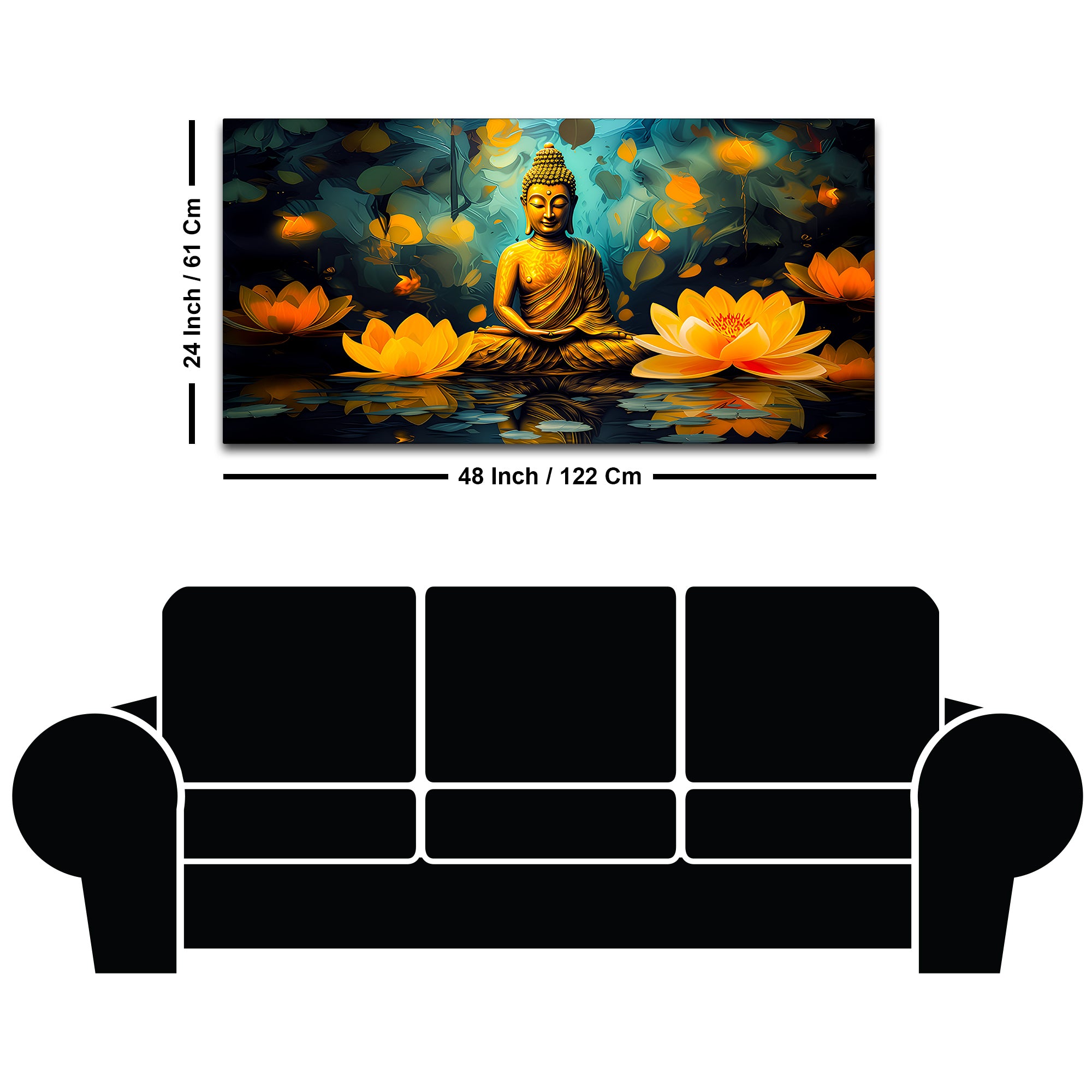 Luxury Gautam Buddha Canvas Painting for Elegant Wall Décor