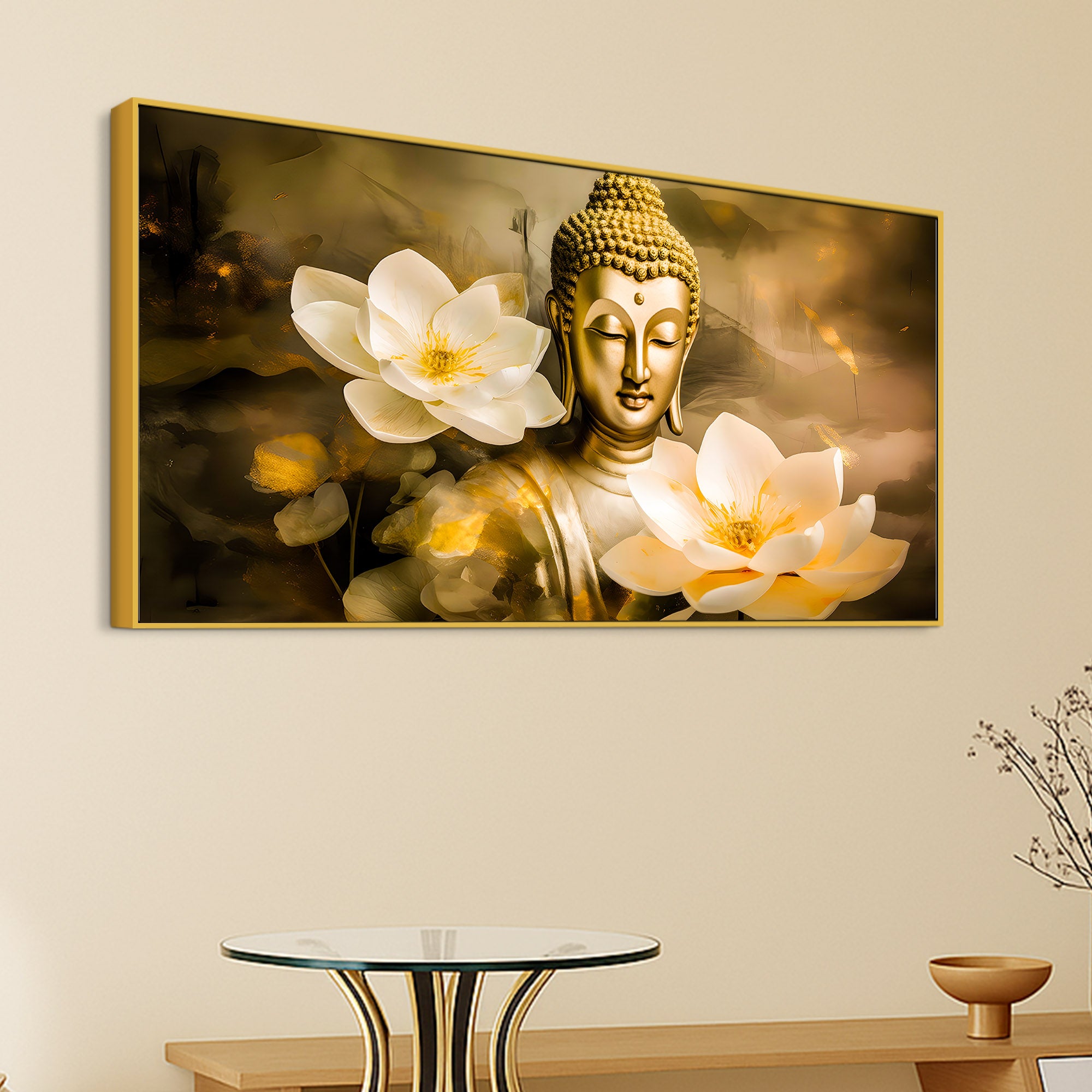 Luxury Gautam Buddha Wall Painting for Modern Living Room