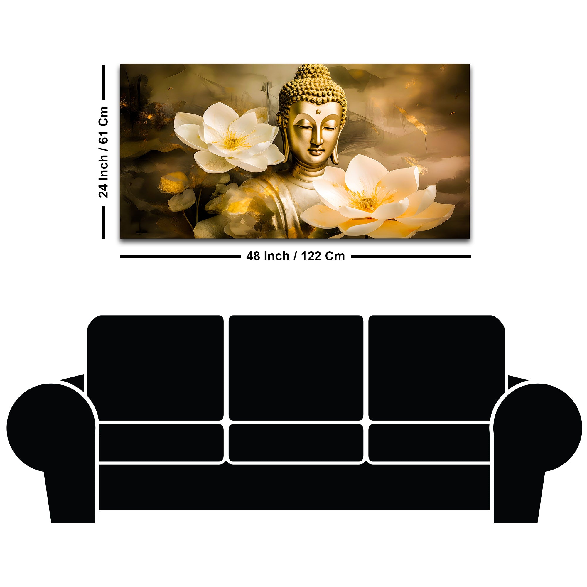 Luxury Gautam Buddha Wall Painting for Modern Living Room