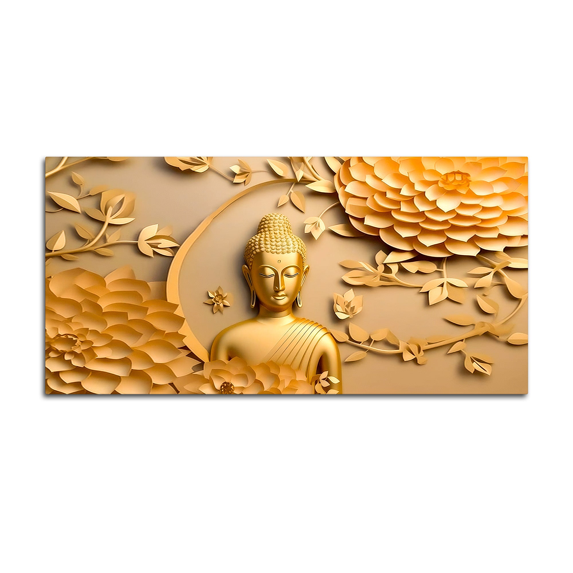 Luxury Golden Buddha Canvas Wall Painting for Living Room