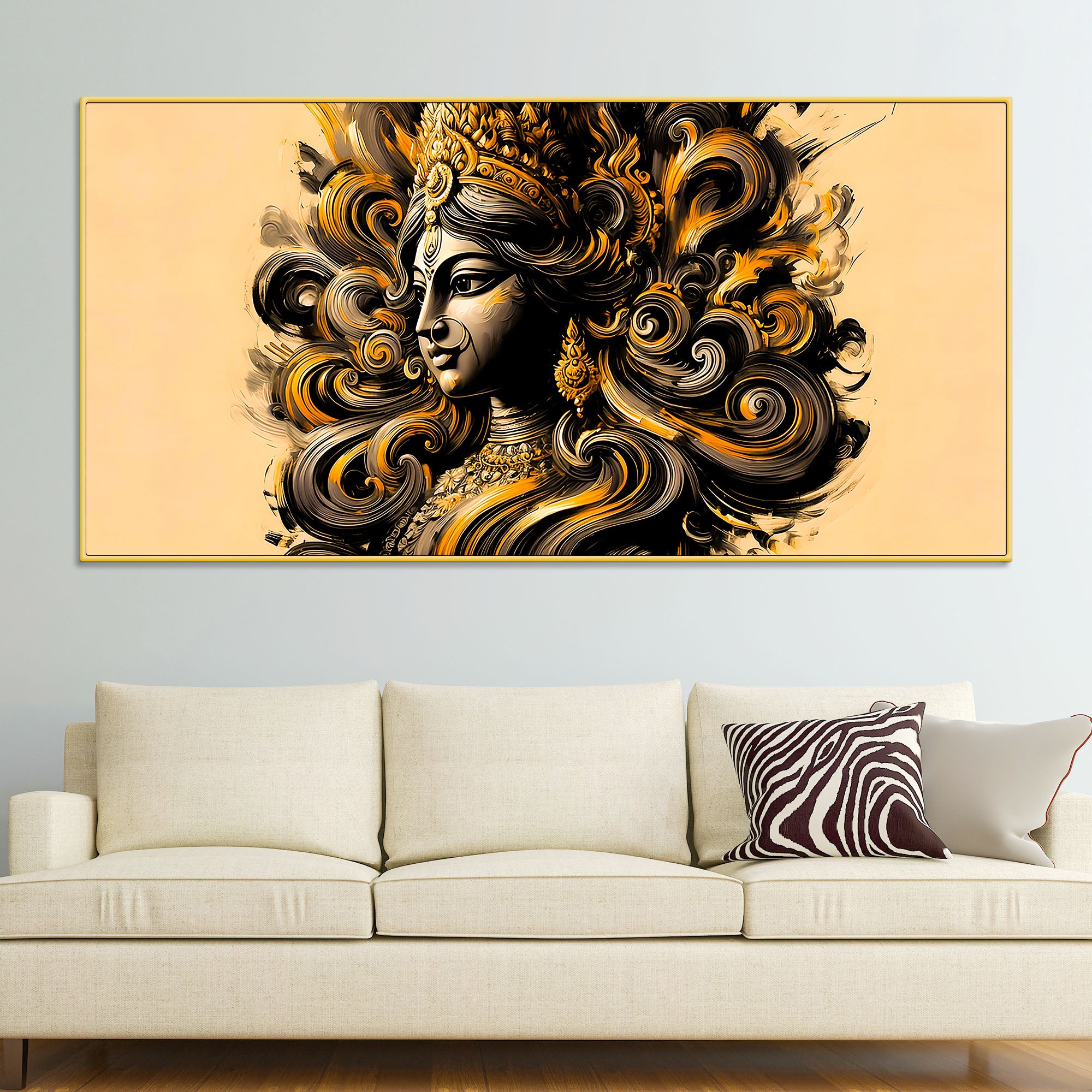 luxury-golden-durga-wall-painting-for-decor