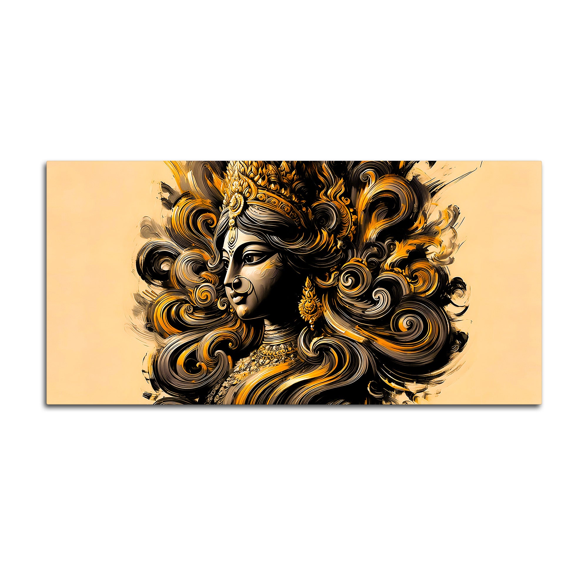 Luxury Golden Durga Wall Painting for Décor