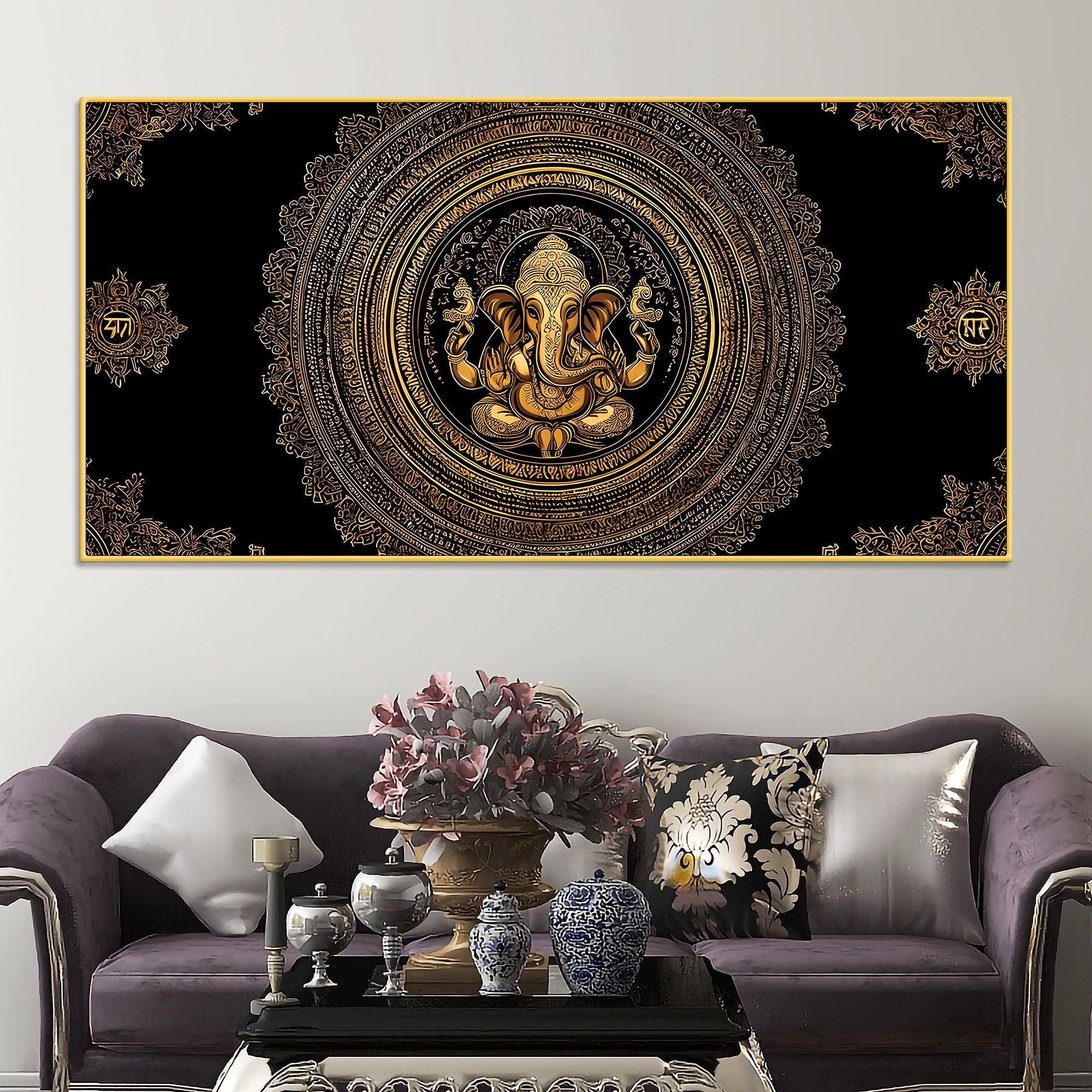 luxury-golden-lord-ganesha-mandala-art-canvas-wall-painting-for-home