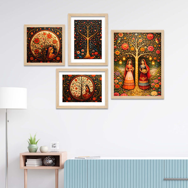 luxury-indian-floral-wall-frame-set-of-four