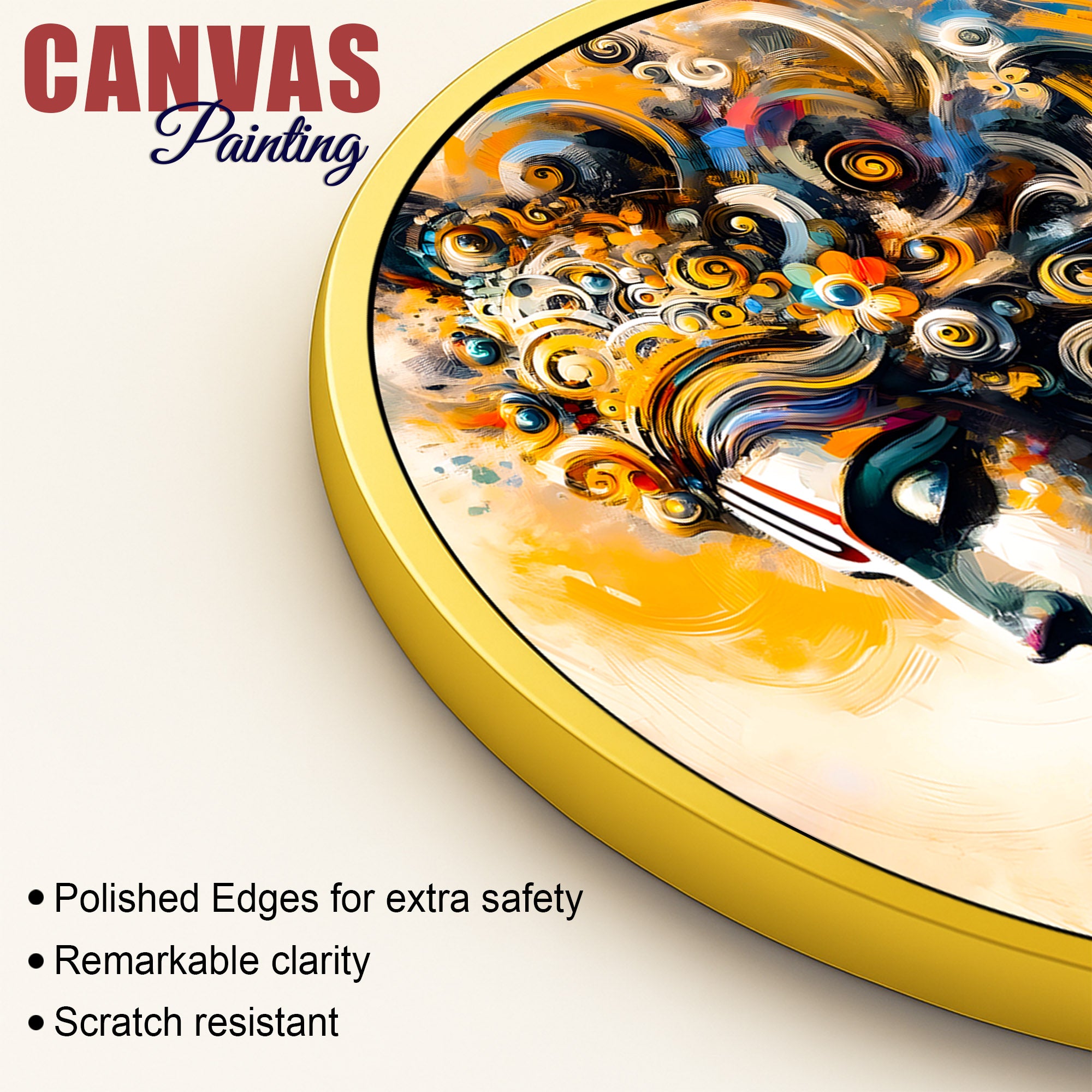 Luxury Lord Krishna Round Painting for Wall