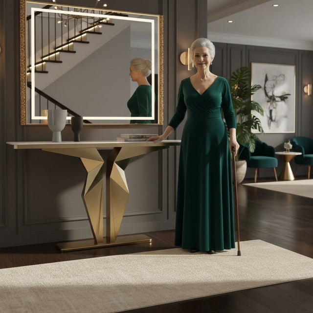 Luxury Marble Foyer Console Table with Origami