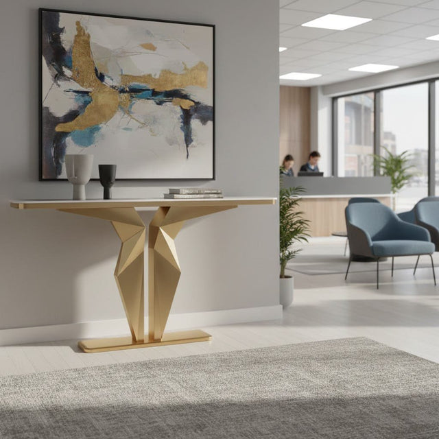 Luxury Marble Foyer Console Table with Origami