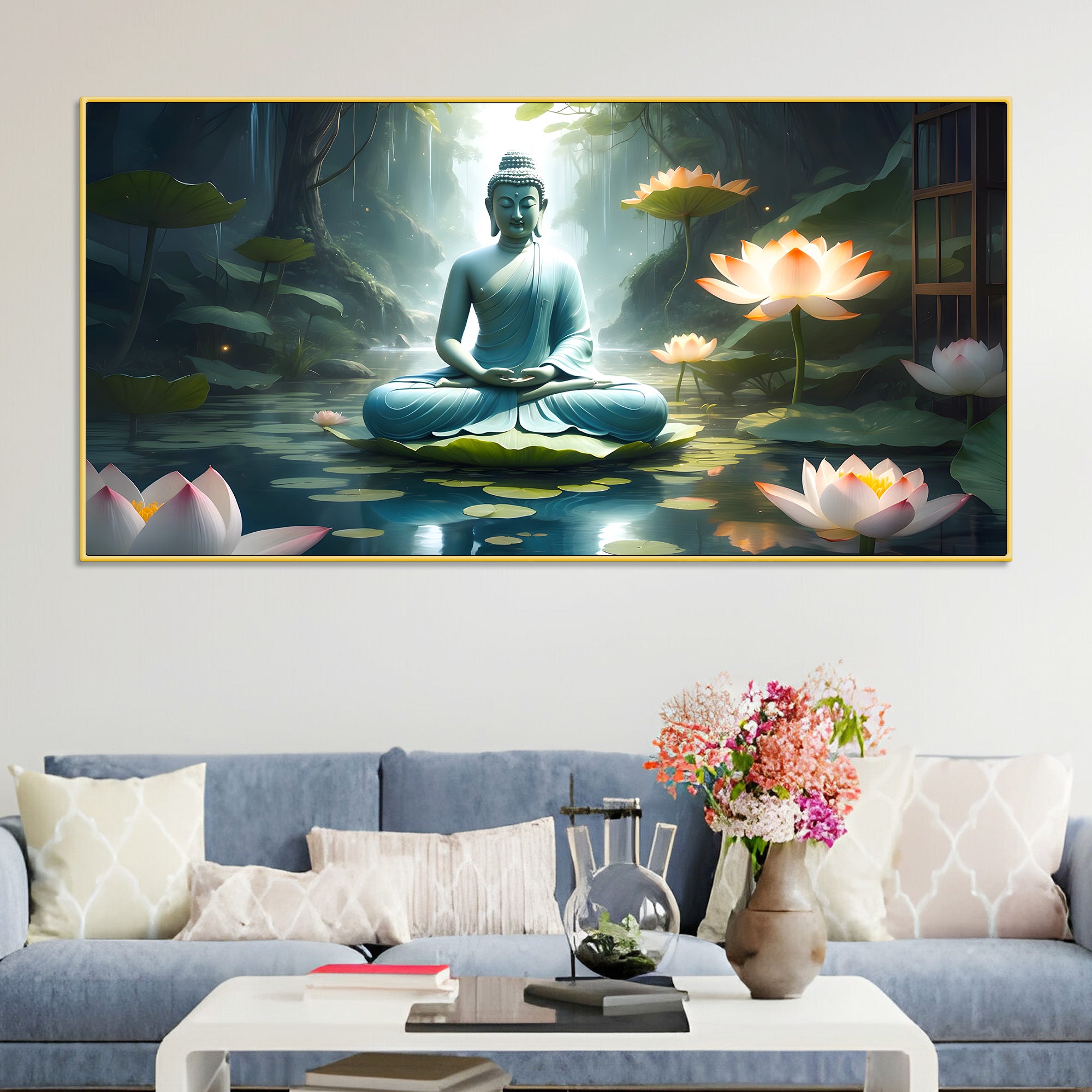 Luxury Modern Buddha Canvas Painting for Stylish Wall Décor