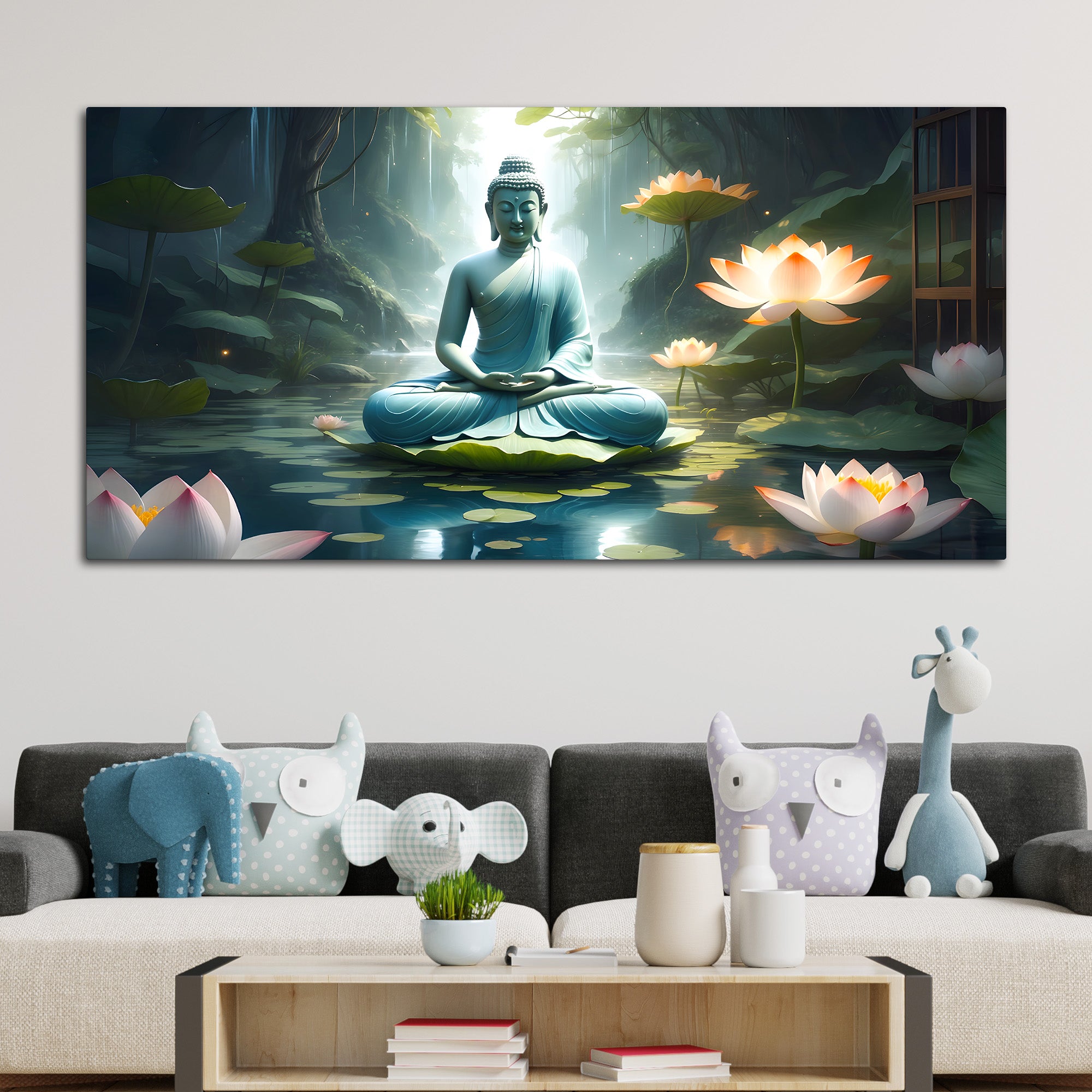Luxury Modern Buddha Canvas Painting for Stylish Wall Décor