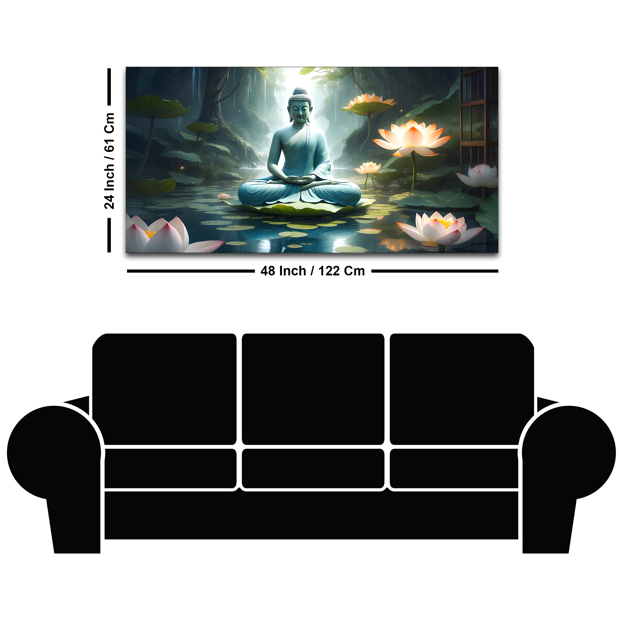 Luxury Modern Buddha Canvas Painting for Stylish Wall Décor