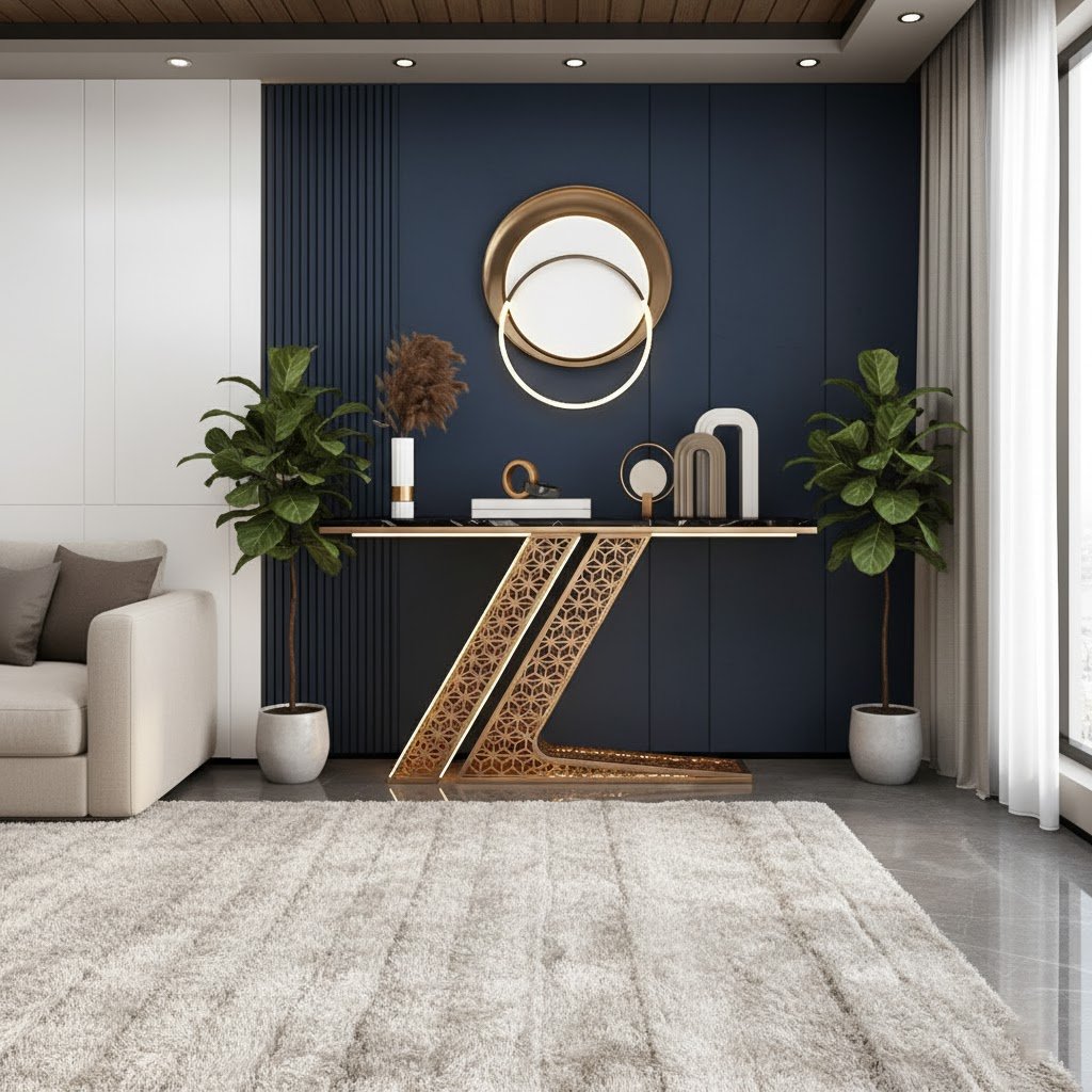 Luxury Modern Console Table with LED Lighting