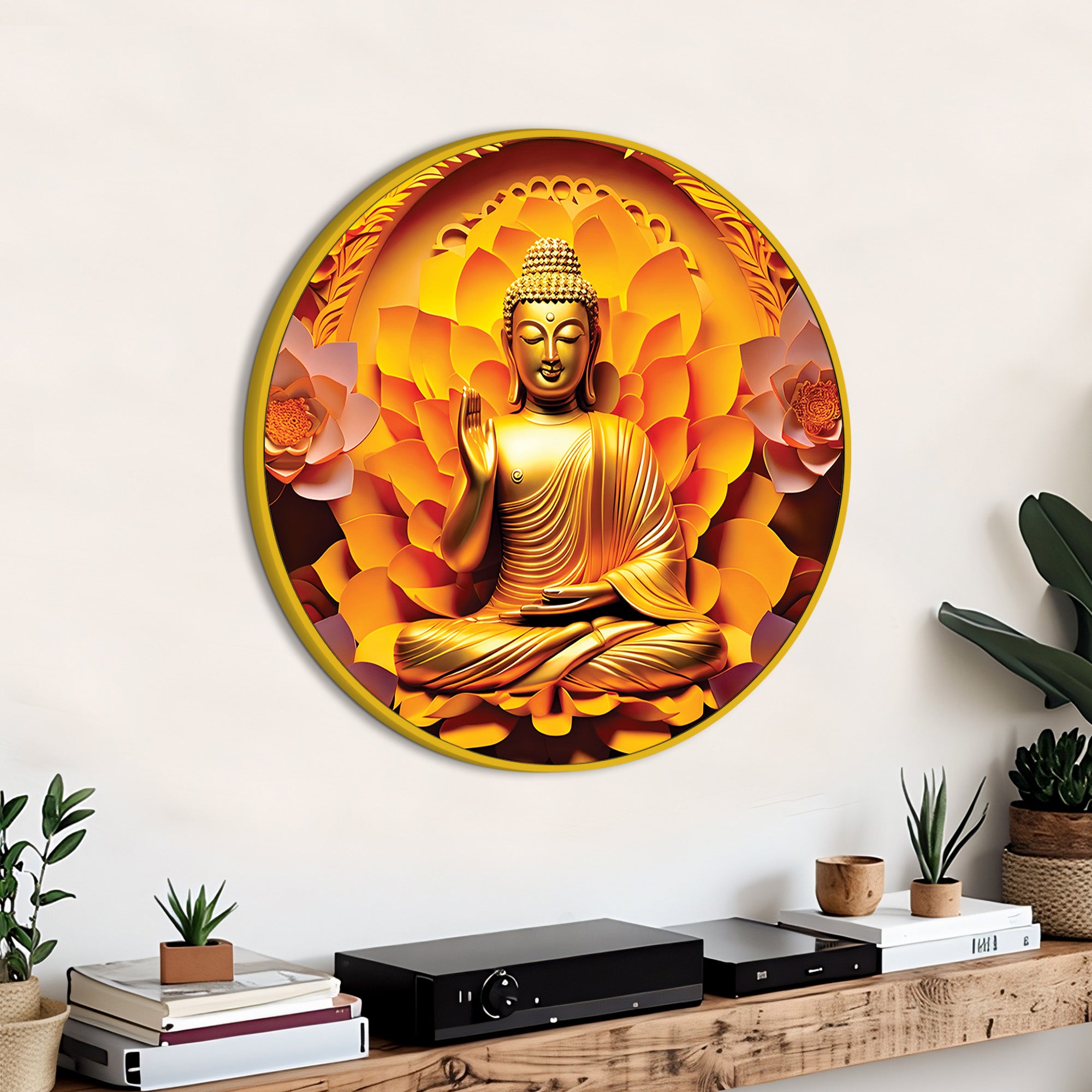Luxury Round Buddha Spiritual Painting