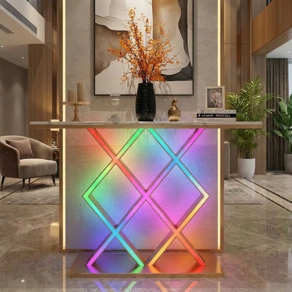 Luxury Style LED Console Table | Designer Modern Home Decor